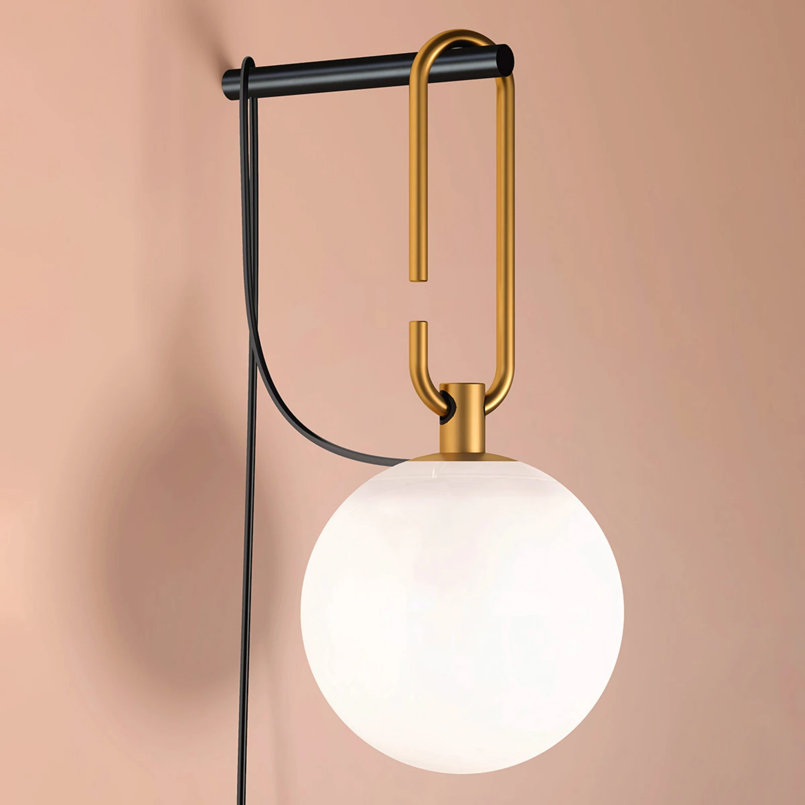 Artemide Wandlampe nh Wall, weiß, Glas, Stecker, E14