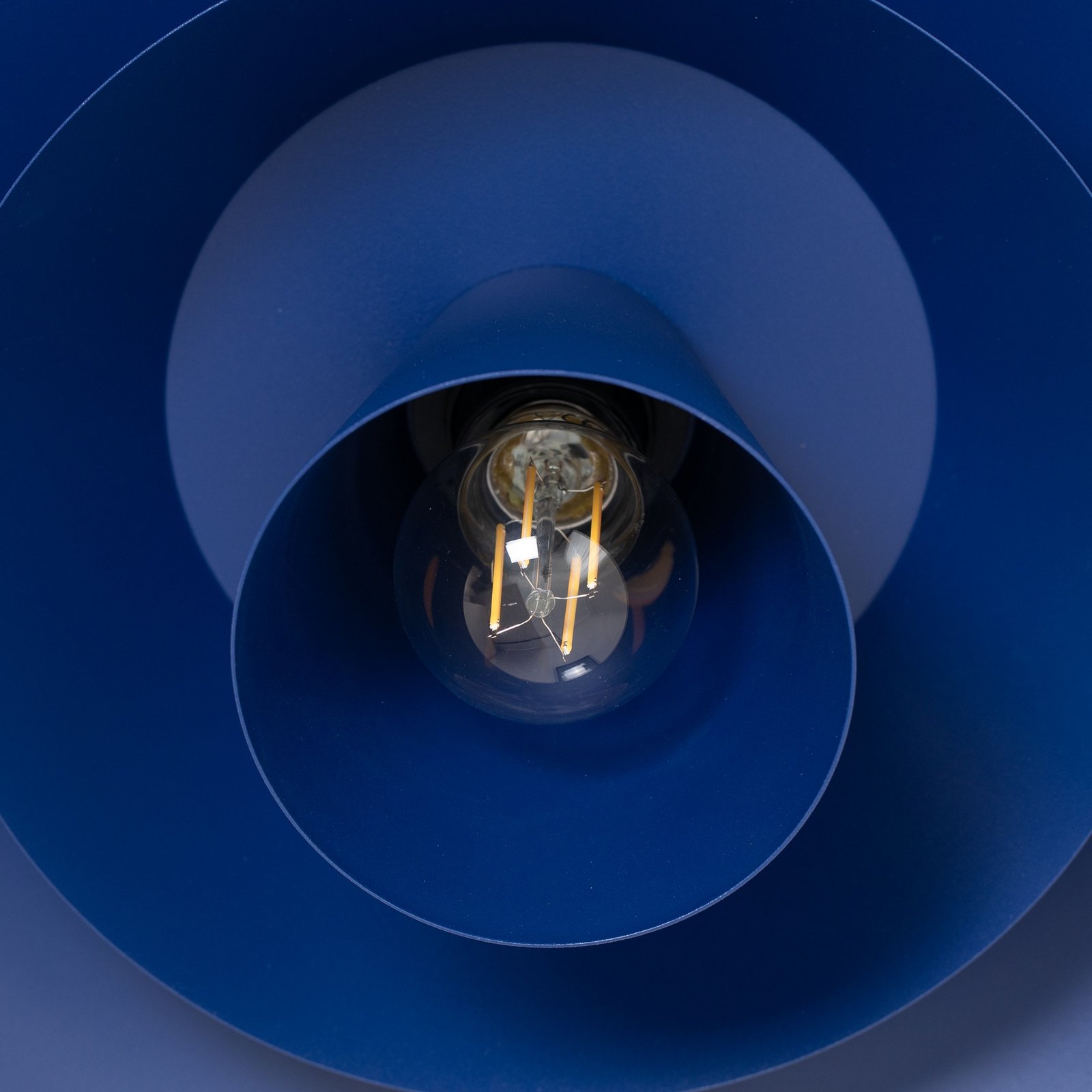 Plato ceiling light, dark blue, metal, Ø 38 cm, E27