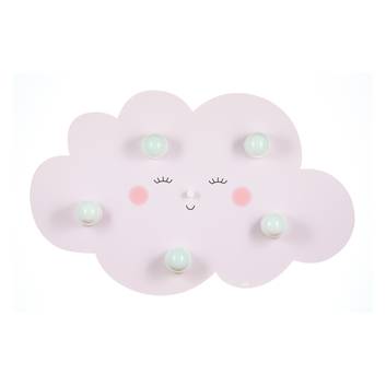Cloud Face ceiling light five-bulb in pink