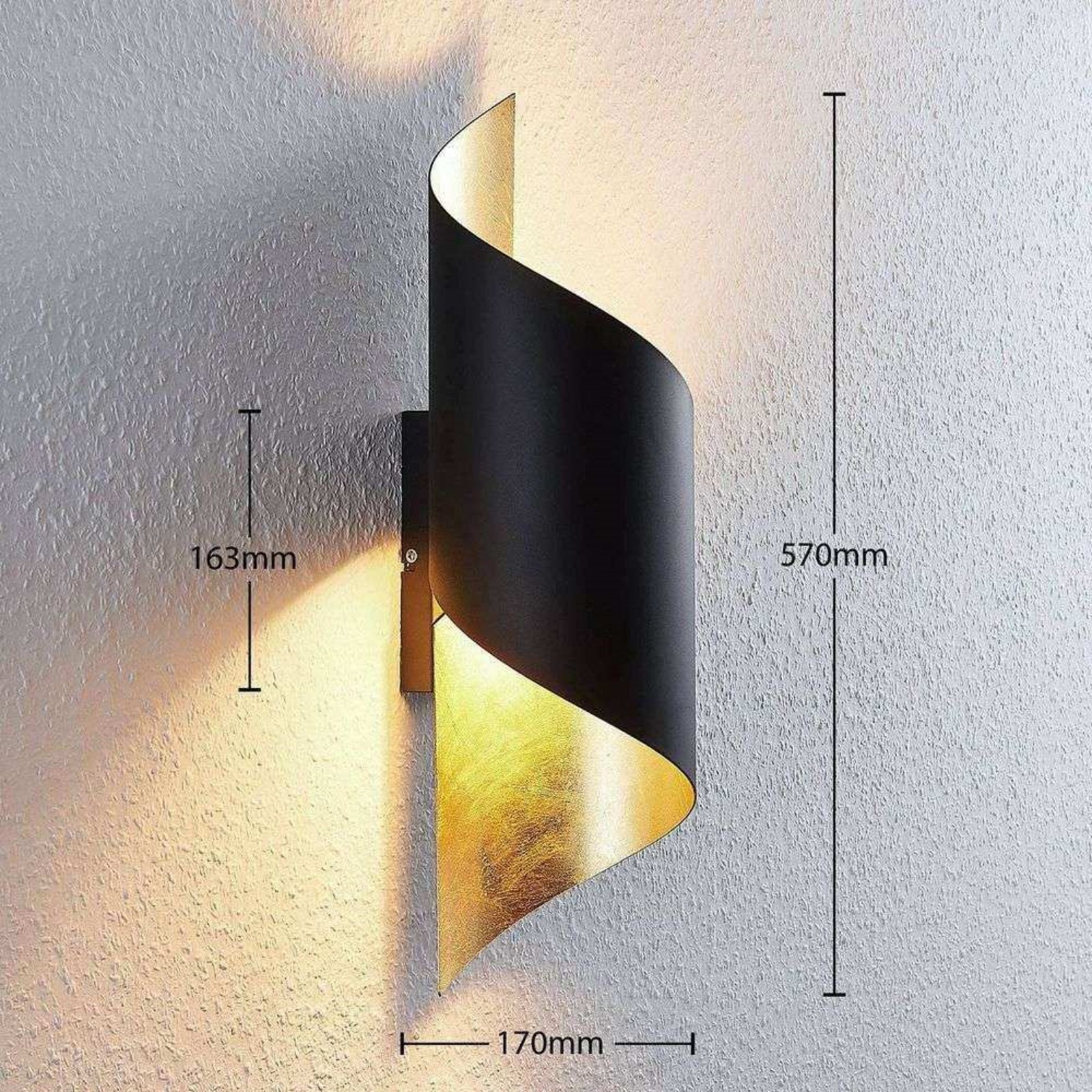 Vanni Aplique de Pared Black/Gold - Lindby