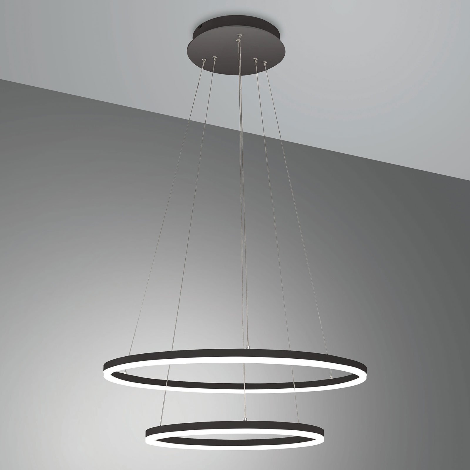 Suspension LED Giotto, à 2 lampes, noire