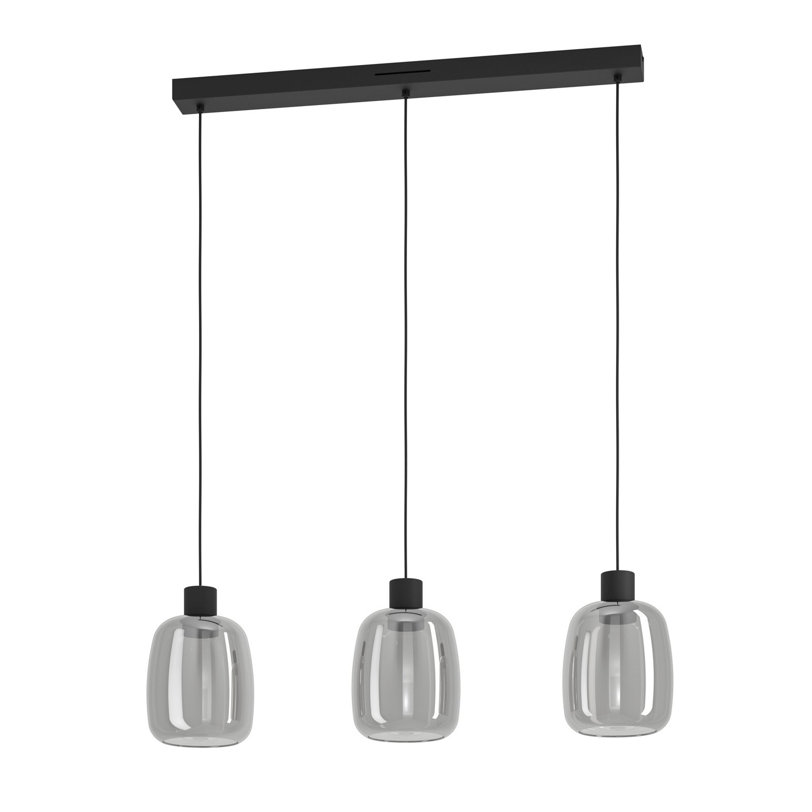 EGLO connect LED-Hängelampe Molochio-Z, 3-fl., schwarz, klar EGLO connect LED-Hängelampe Molochio-Z, 3-fl., schwarz, klar