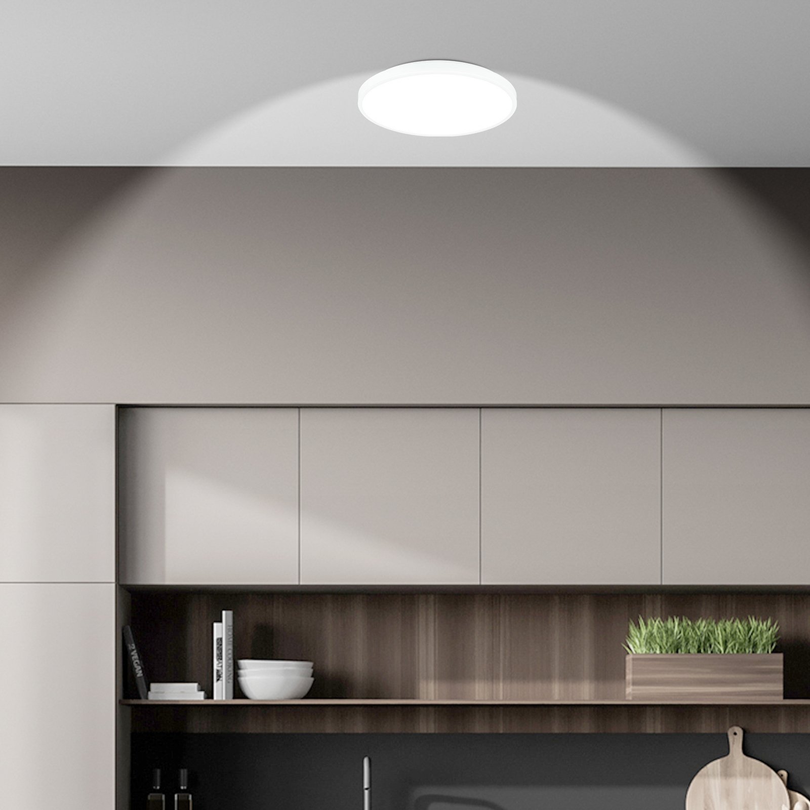 LED lubų lempa „Kaida“, balta, Ø 38 cm, EEK A, 4000 K