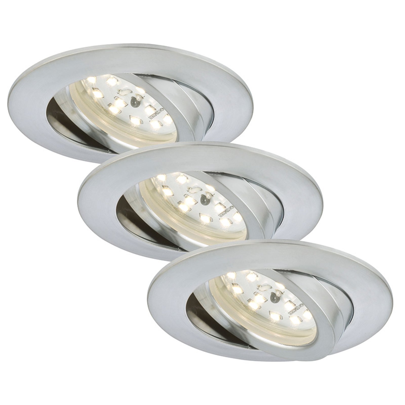 Set of three - LED recessed light Bert, pivotable