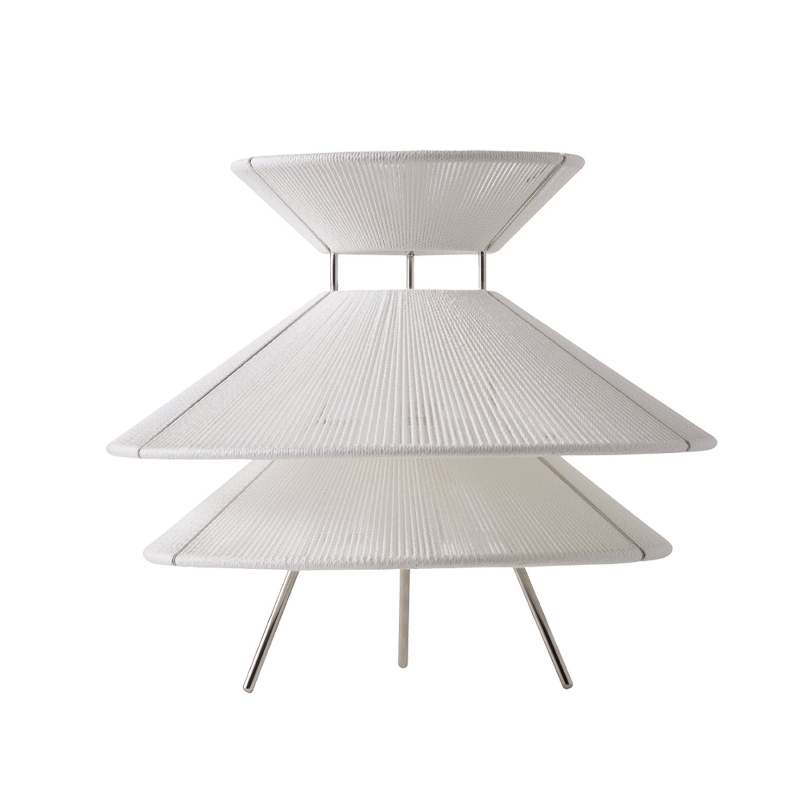 FRANDSEN lampe de table Kiku, blanc, hauteur 30 cm, métal/lin