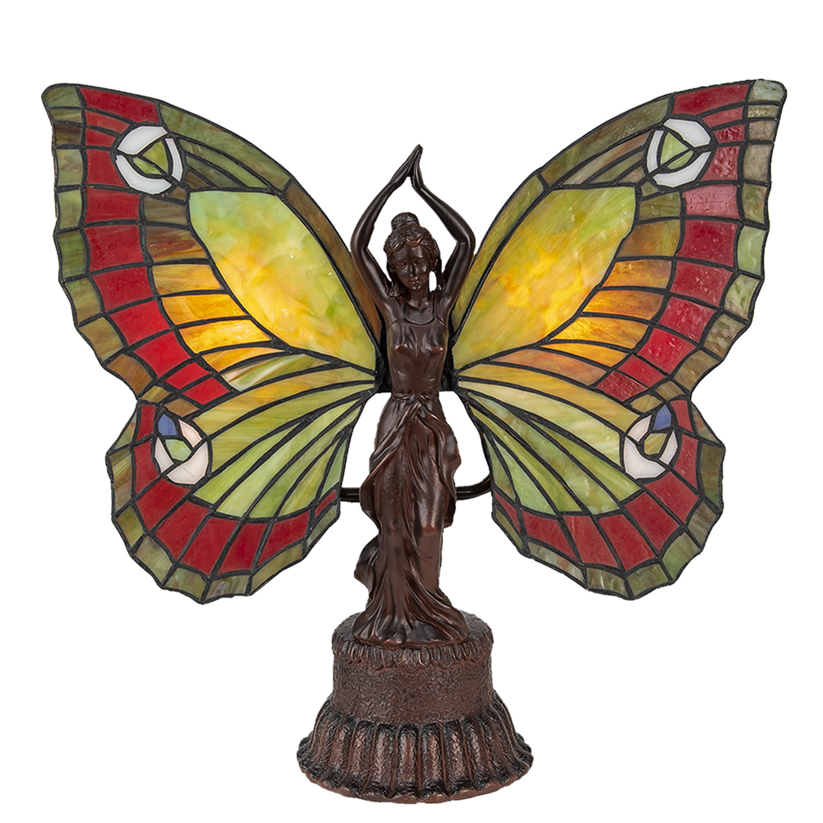 Lampa stołowa 5LL-6085 motyl w stylu Tiffany