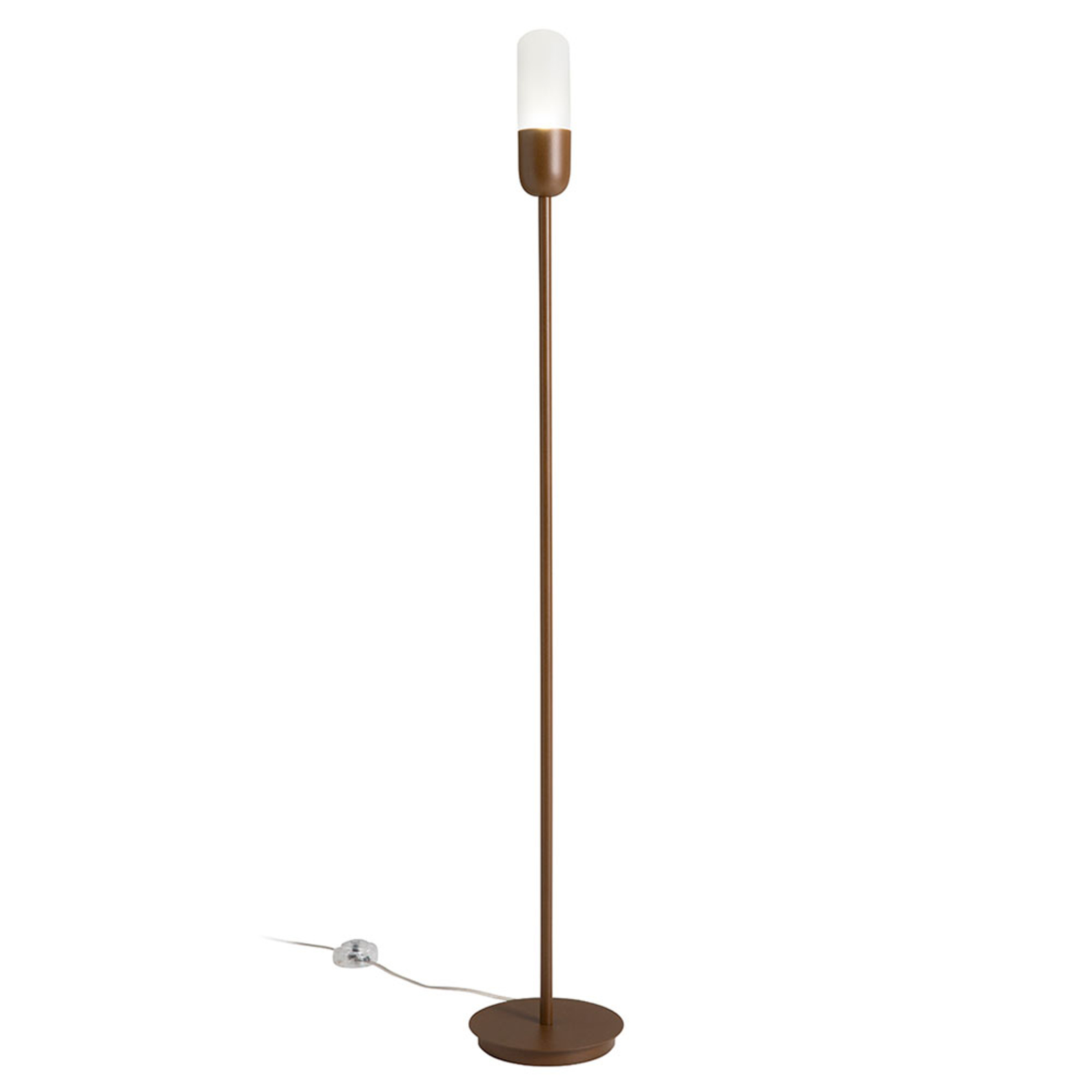 ALMA LIGHT BARCELONA Capsule floor lamp, rusty brown, for Living / Dining Room, metal, glass, G9, 40 W, energy efficiency: A++, H: 130 cm