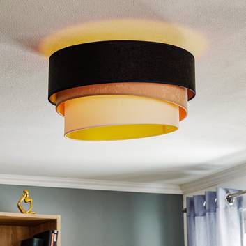 Devon ceiling light, black/beige/ecru/gold Ø 45 cm