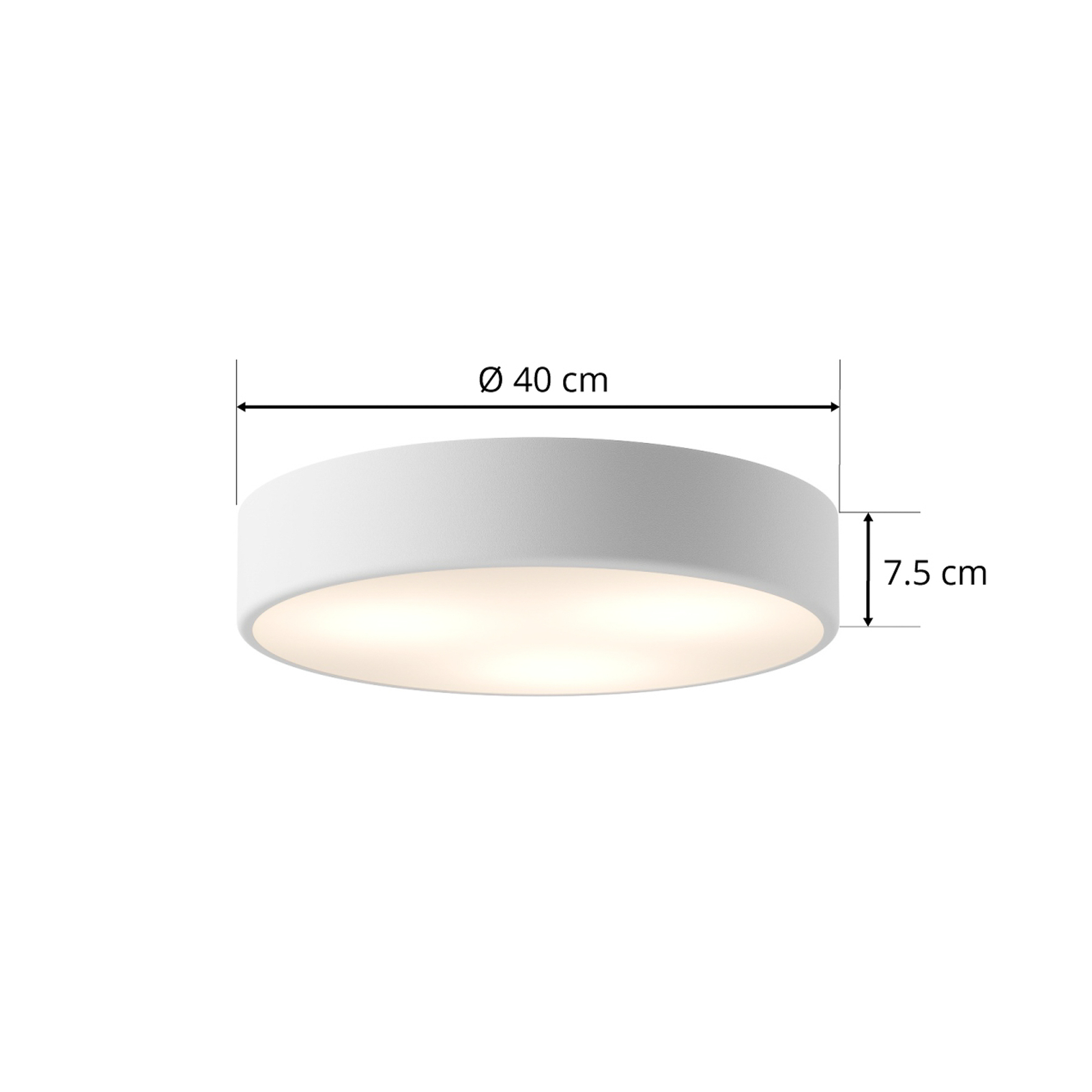 Lampa sufitowa Cleo, Ø 40 cm, biały, metal, E27, 3-punktowa