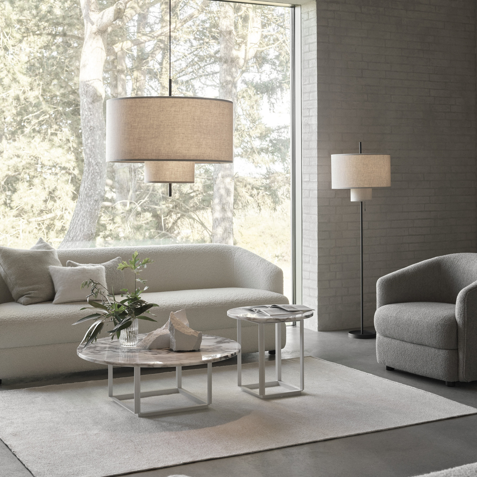 Margin Floor Lamp Beige Canvas - New Works Margin Floor Lamp Beige Canvas - New Works
