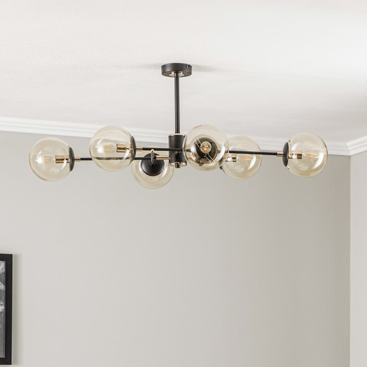 wenppran Lampadario retrò in Metallo Sputnik Semi-Incasso Industriale Plafoniera E27 Moderno