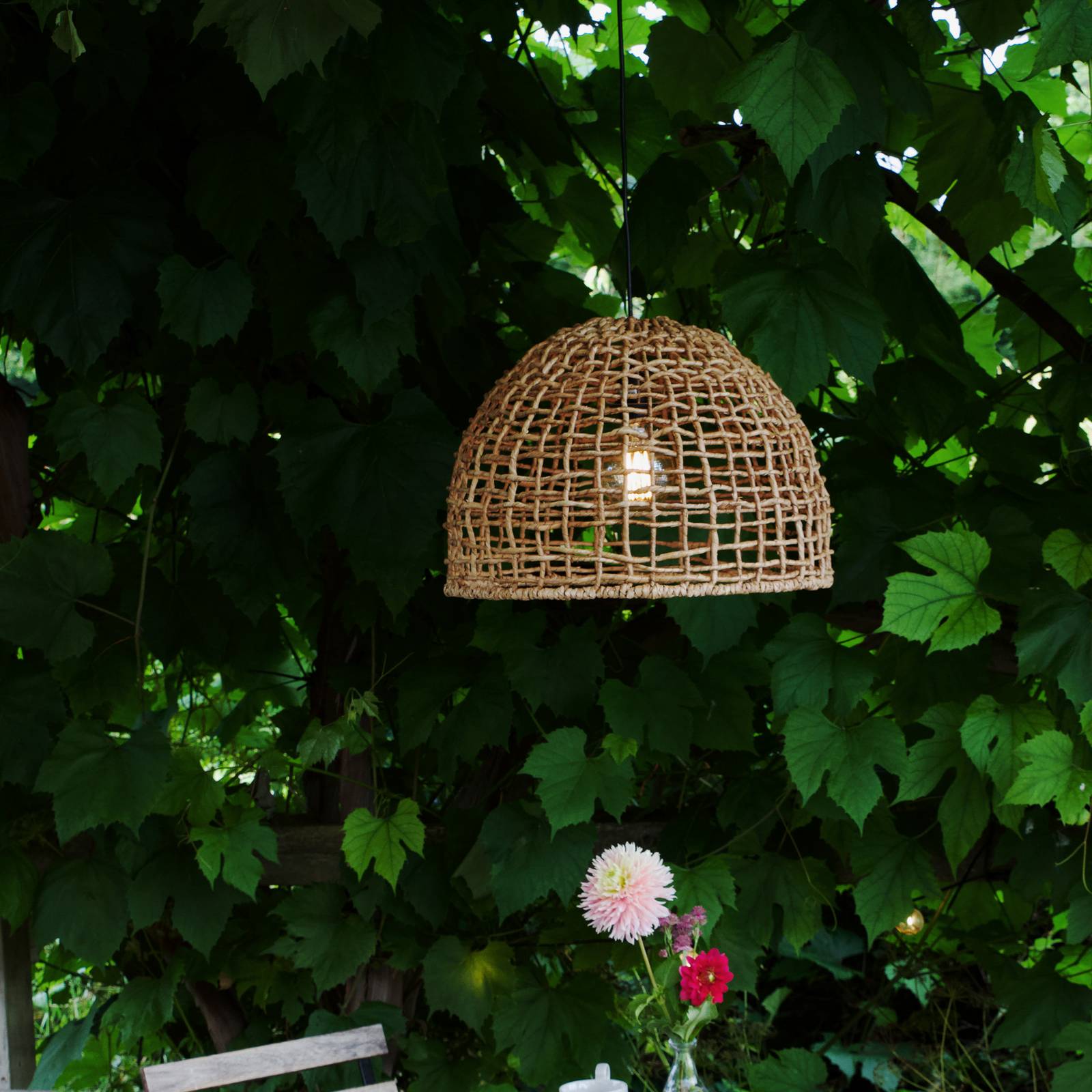 PR Home lampa wisząca zewnętrzna Cebu, Ø 37 cm, kabel 2,5 m, IP44