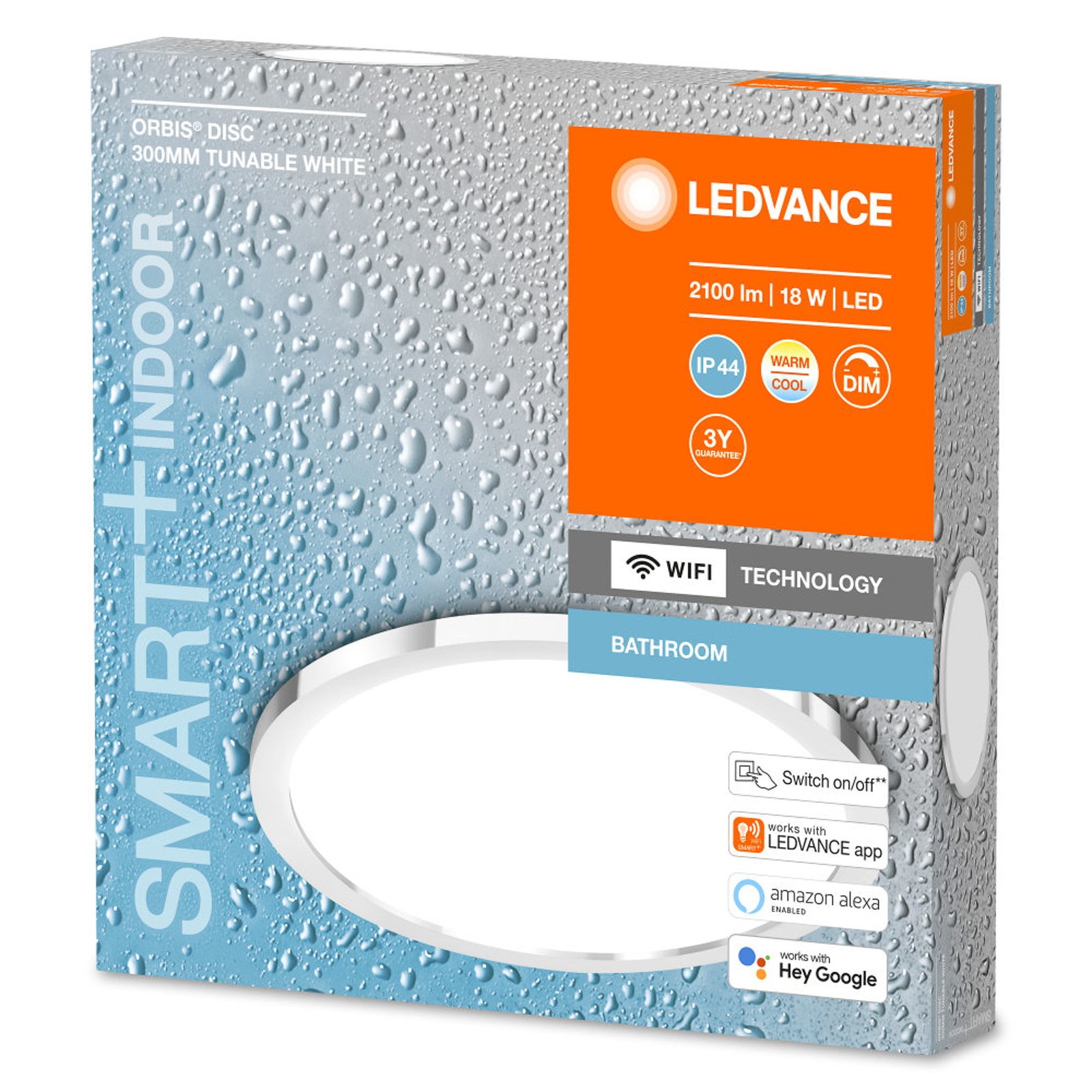 LEDVANCE SMART+ WiFi Orbis Disc, silber, Ø 30 cm