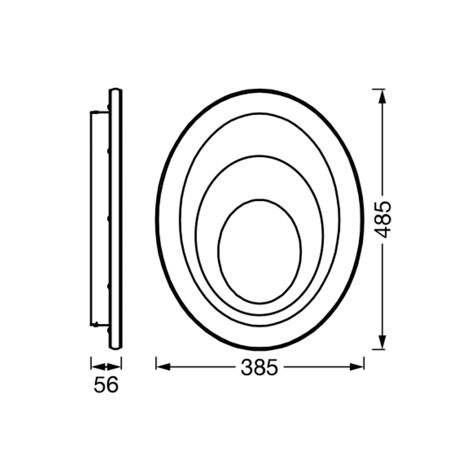 LEDVANCE Orbis Spiral Oval LED-Deckenlampe 49x39cm