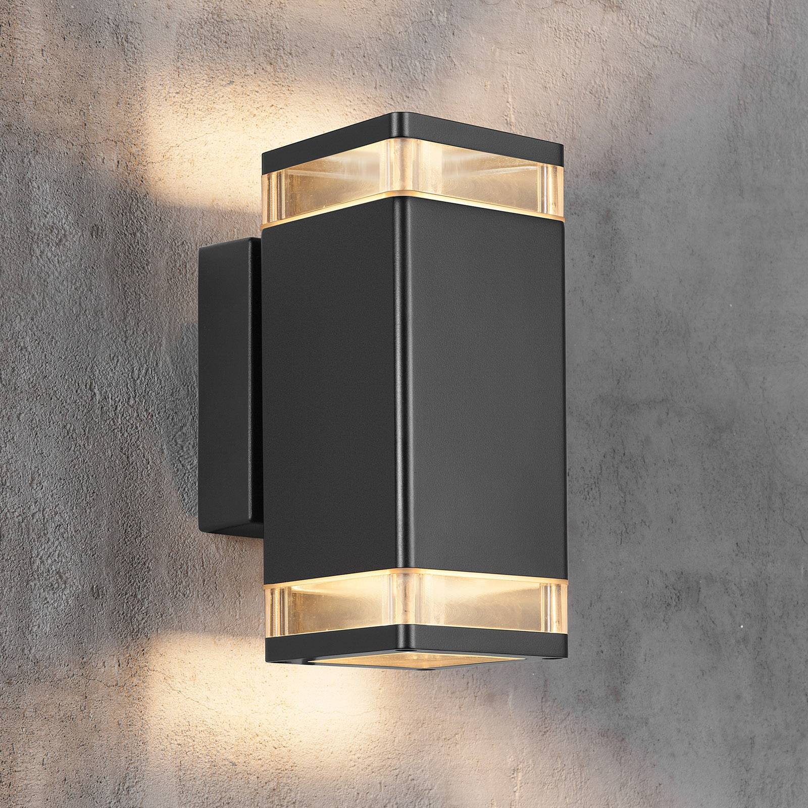 Photos - Chandelier / Lamp Nordlux Elm outdoor wall light in black, two-bulb 