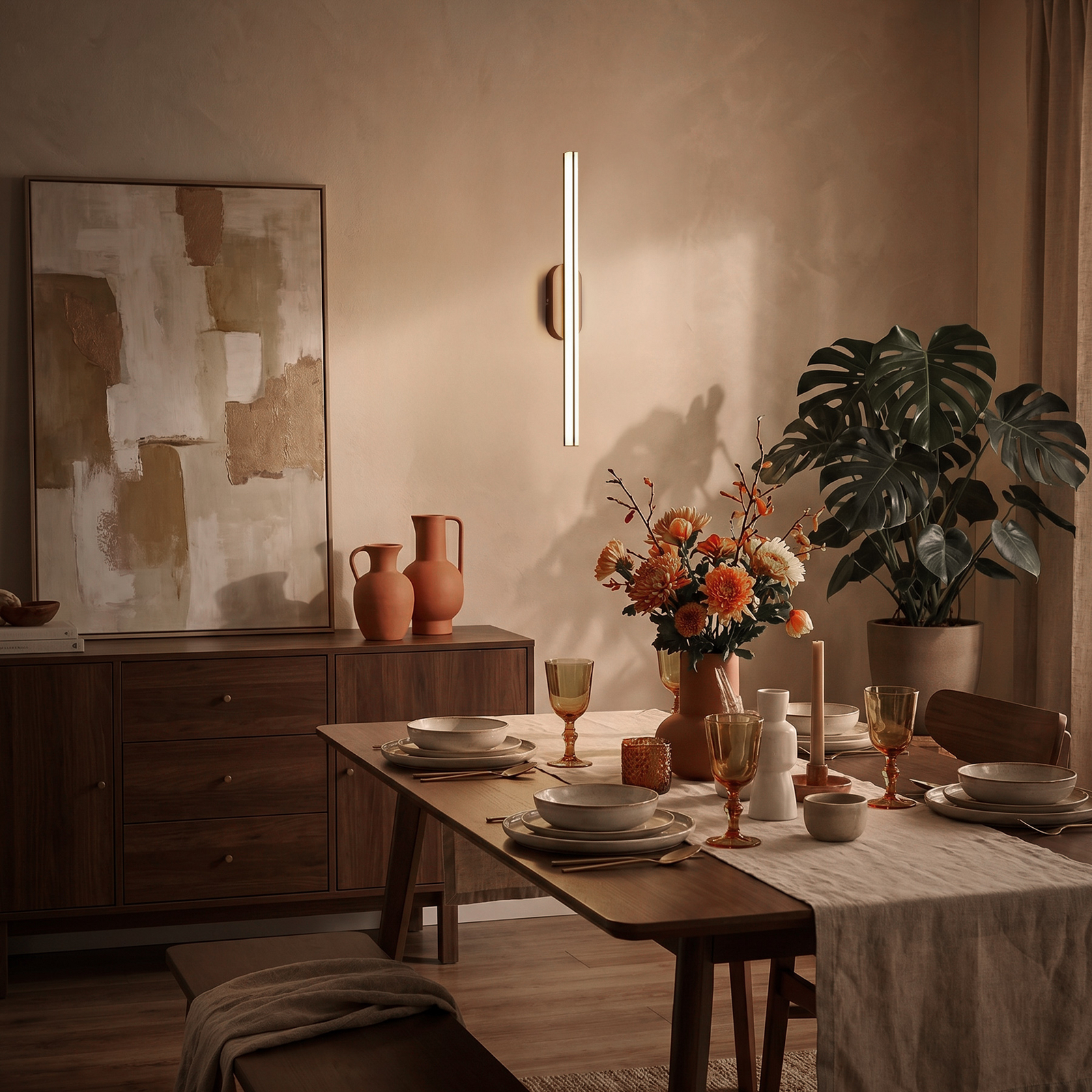 Ruth LED wall light, bronze/anthracite, height 60 cm, 3,000 K Ruth LED wall light, bronze/anthracite, height 60 cm, 3,000 K