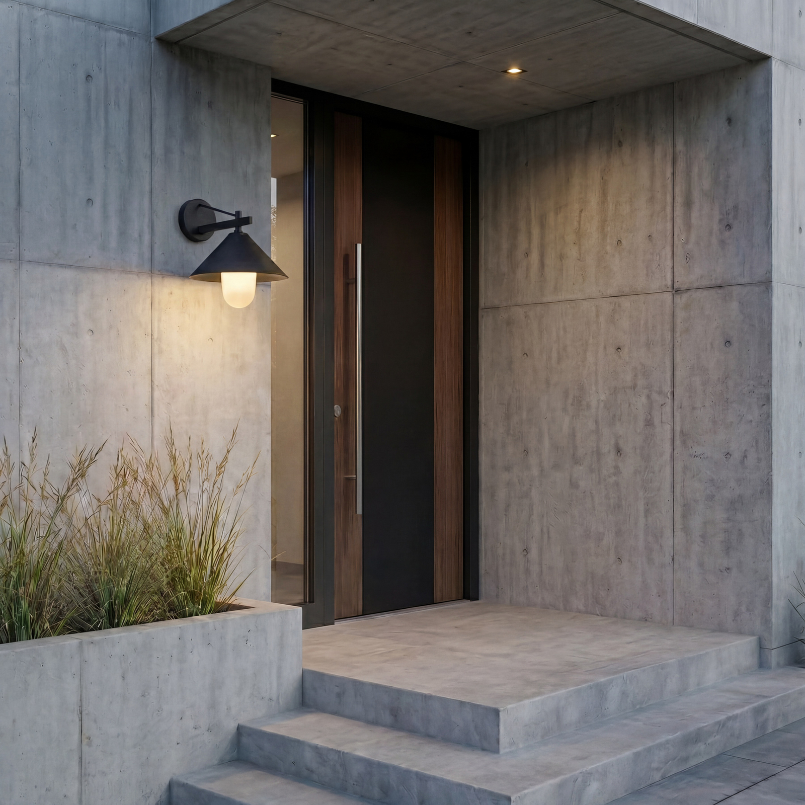 Lucande utomhusvägglampa Kiyogi, svart, 31 cm, E27, IP65