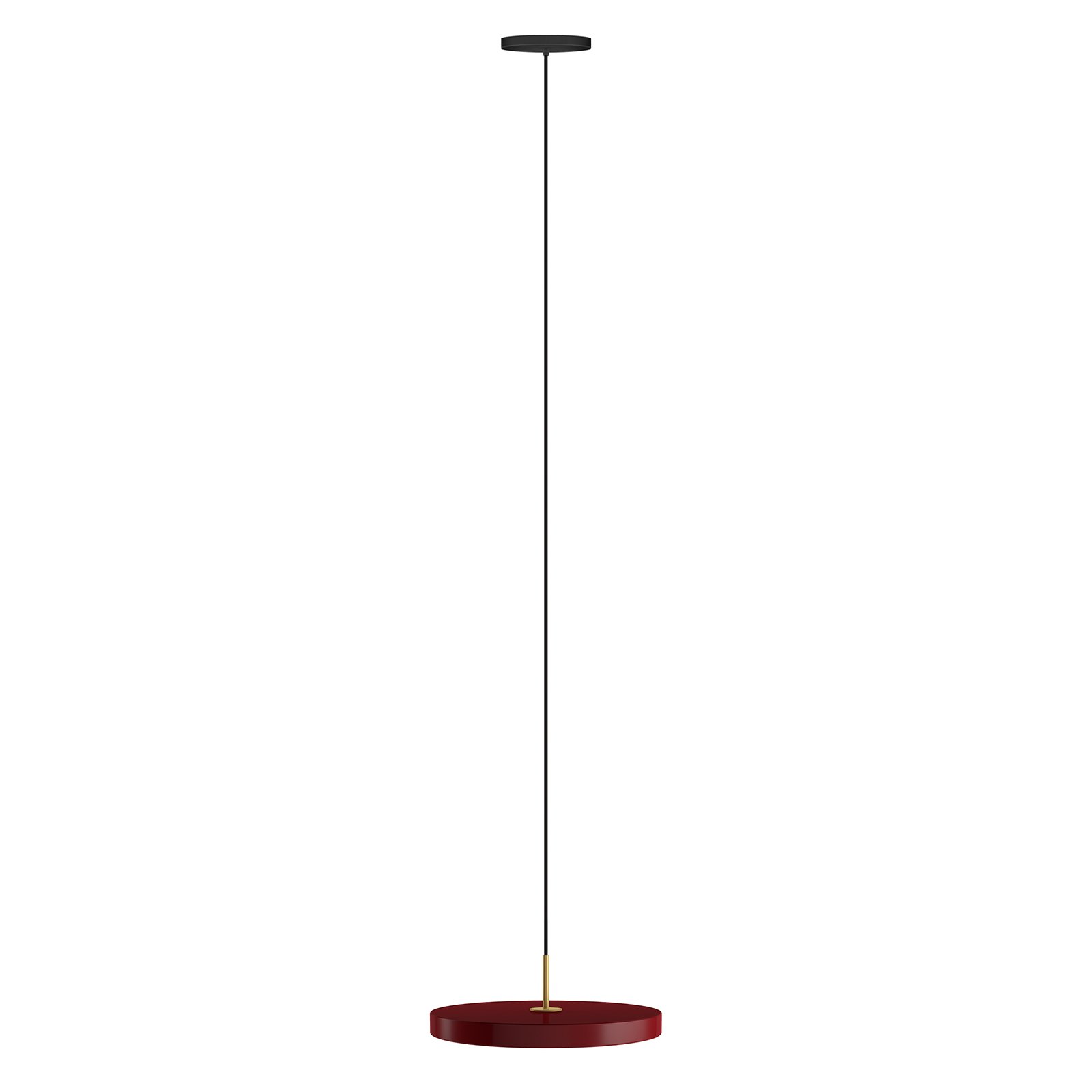 UMAGE Asteria mini viseča svetilka medeninasta rubinasto rdeča