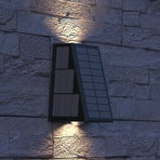 Calex Matera solar LED outdoor wall light, up/down, black