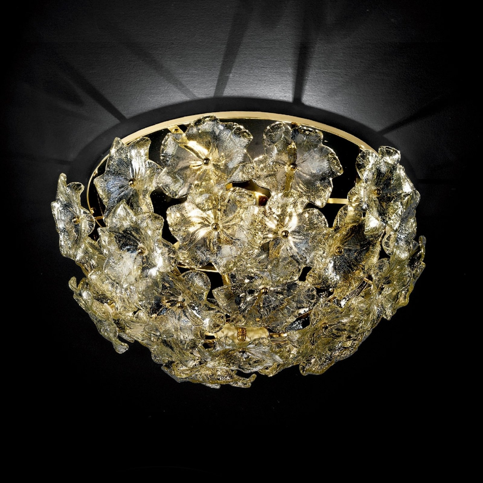Kwiecista lampa sufitowa Lotvs ze szkła z Murano