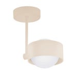Plafonnier Mado, beige, à 1 lampe, hauteur 21 cm, acier/verre