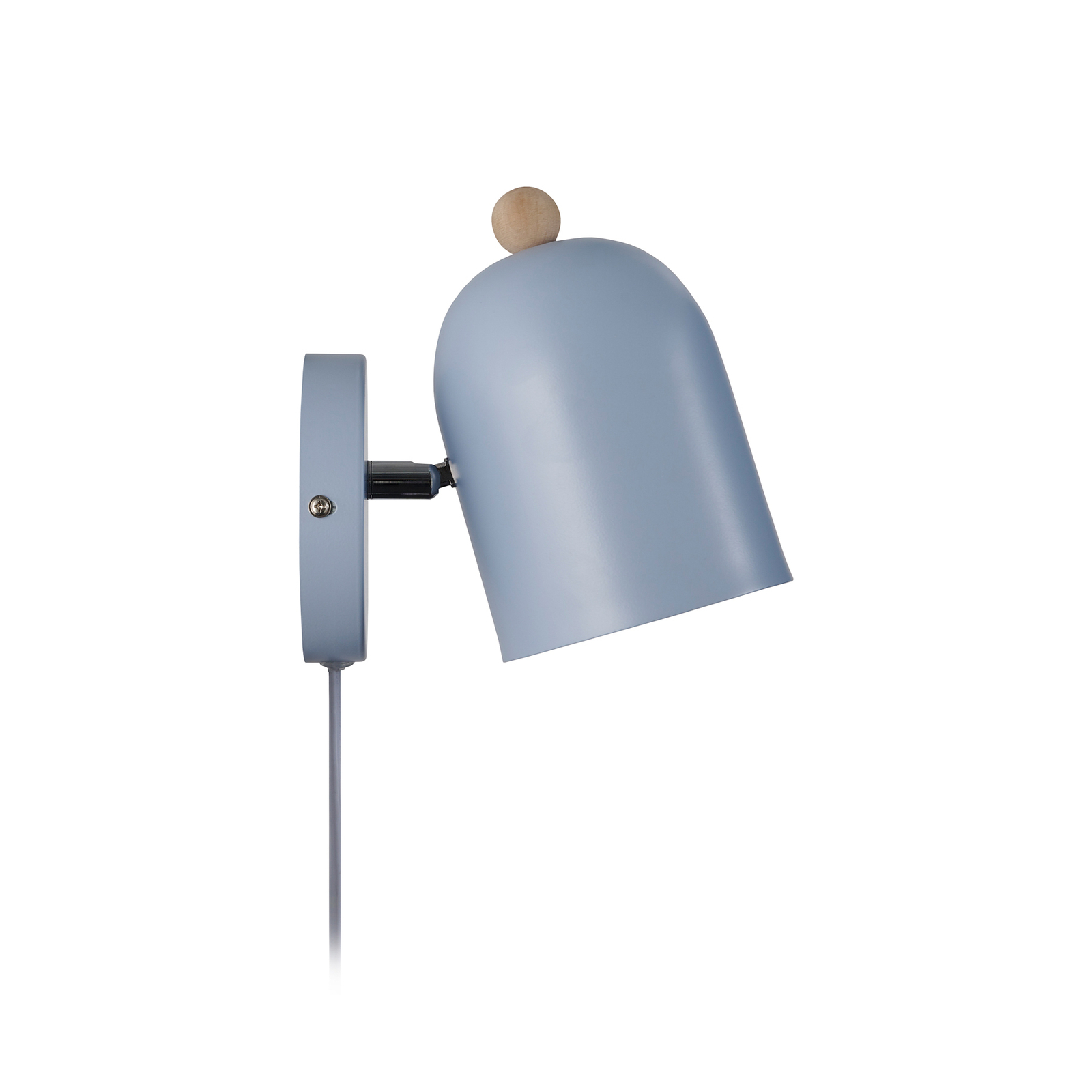 Gaston wall light with cable and plug, metal, blue