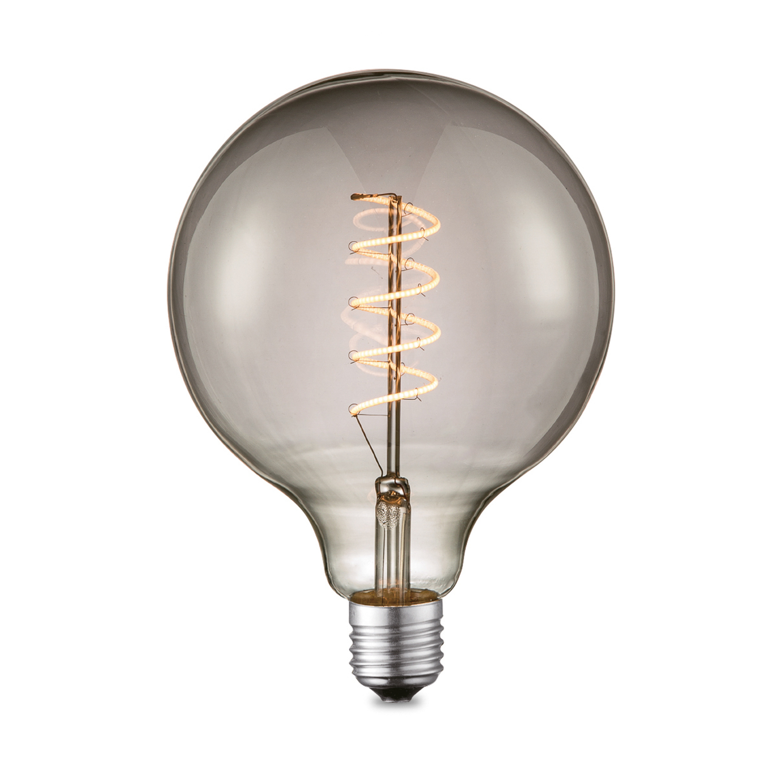 Lucande LED-Lampe E27 G125 4W 1.800K dimmbar smoke