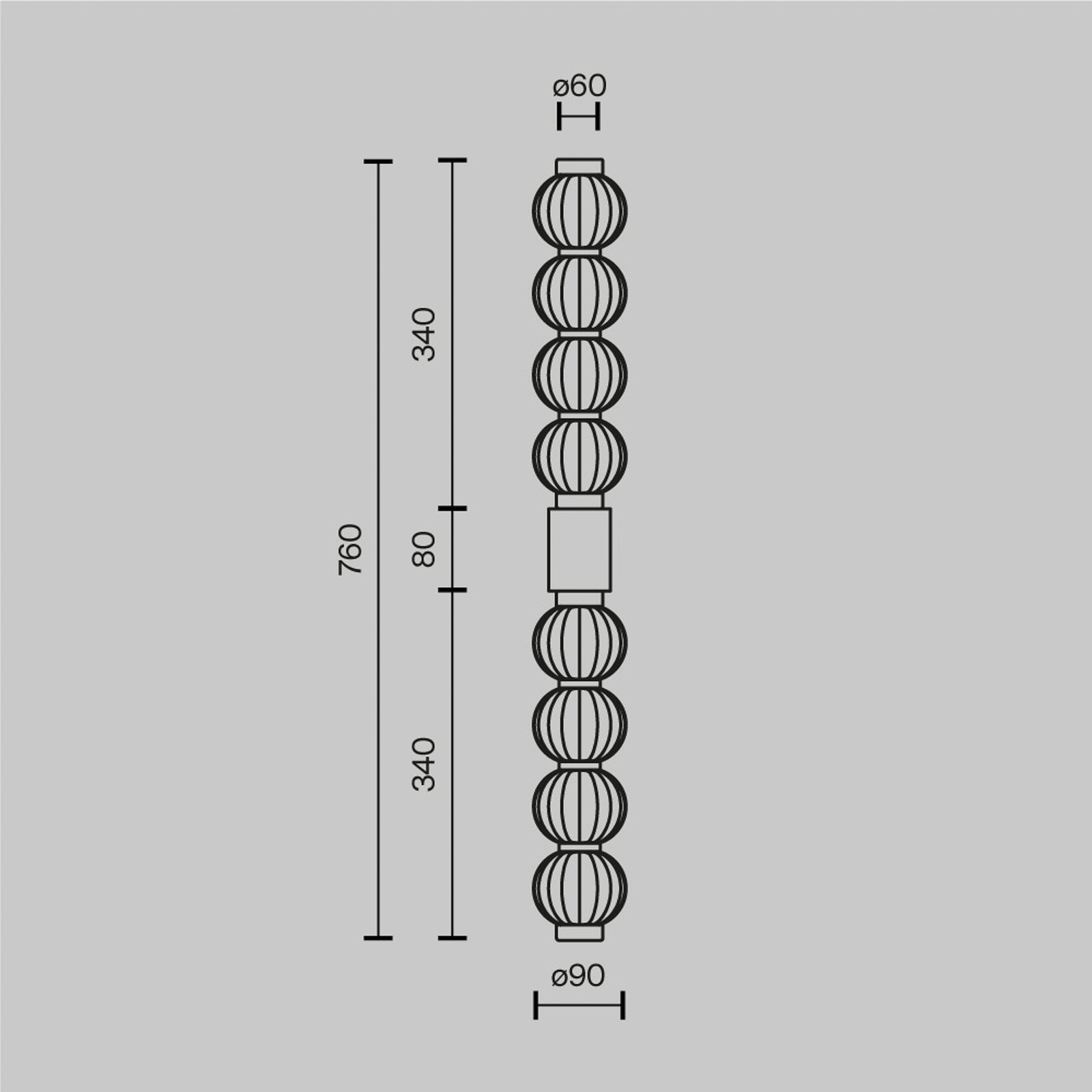 Nástěnné svítidlo Maytoni LED Amulet, lineární, 76 cm, čiré / zlaté