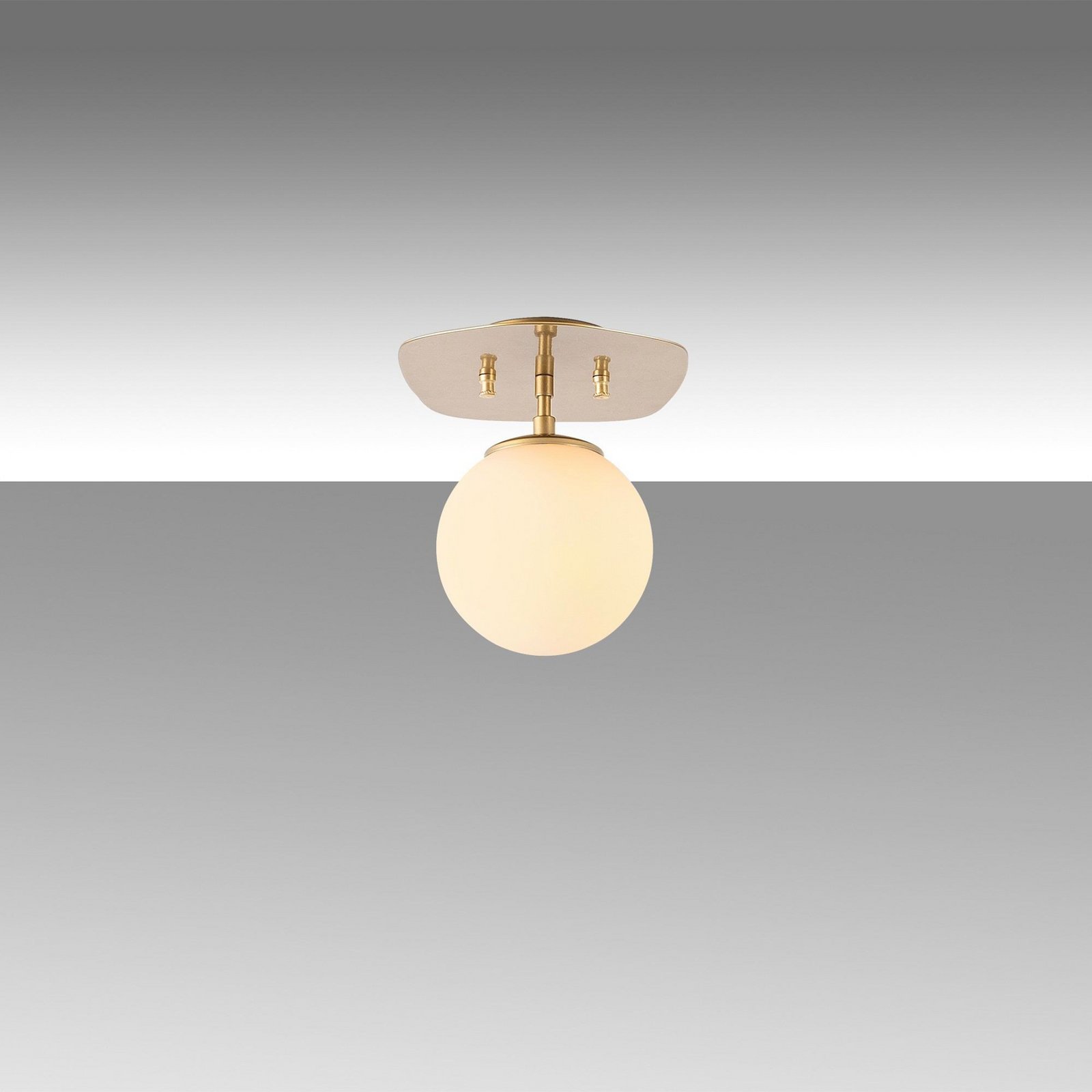 Ceiling light Well, gold-coloured, glass, Ø 20 cm, E14