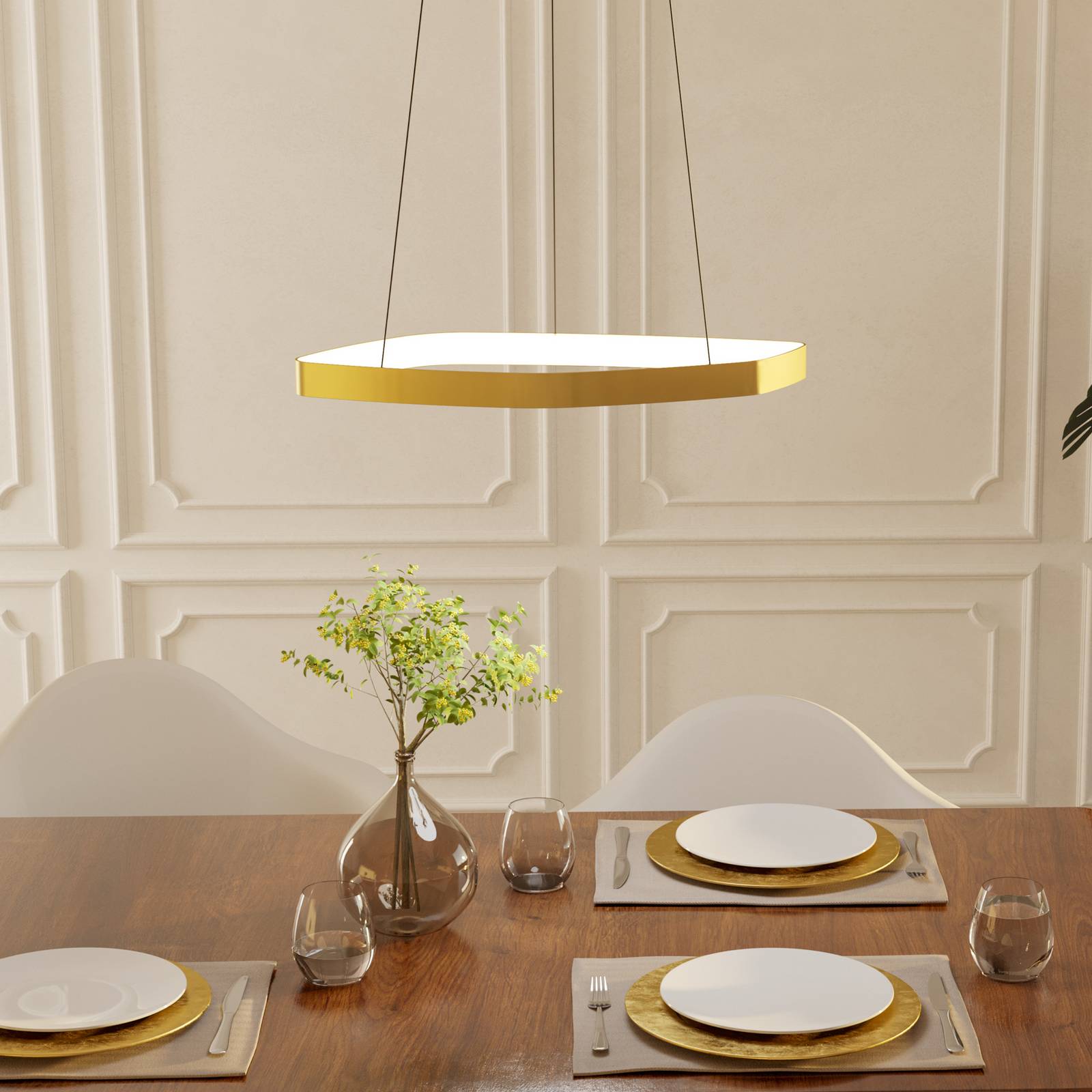 LED-Hängeleuchte Vallerosa in Messing günstig online kaufen