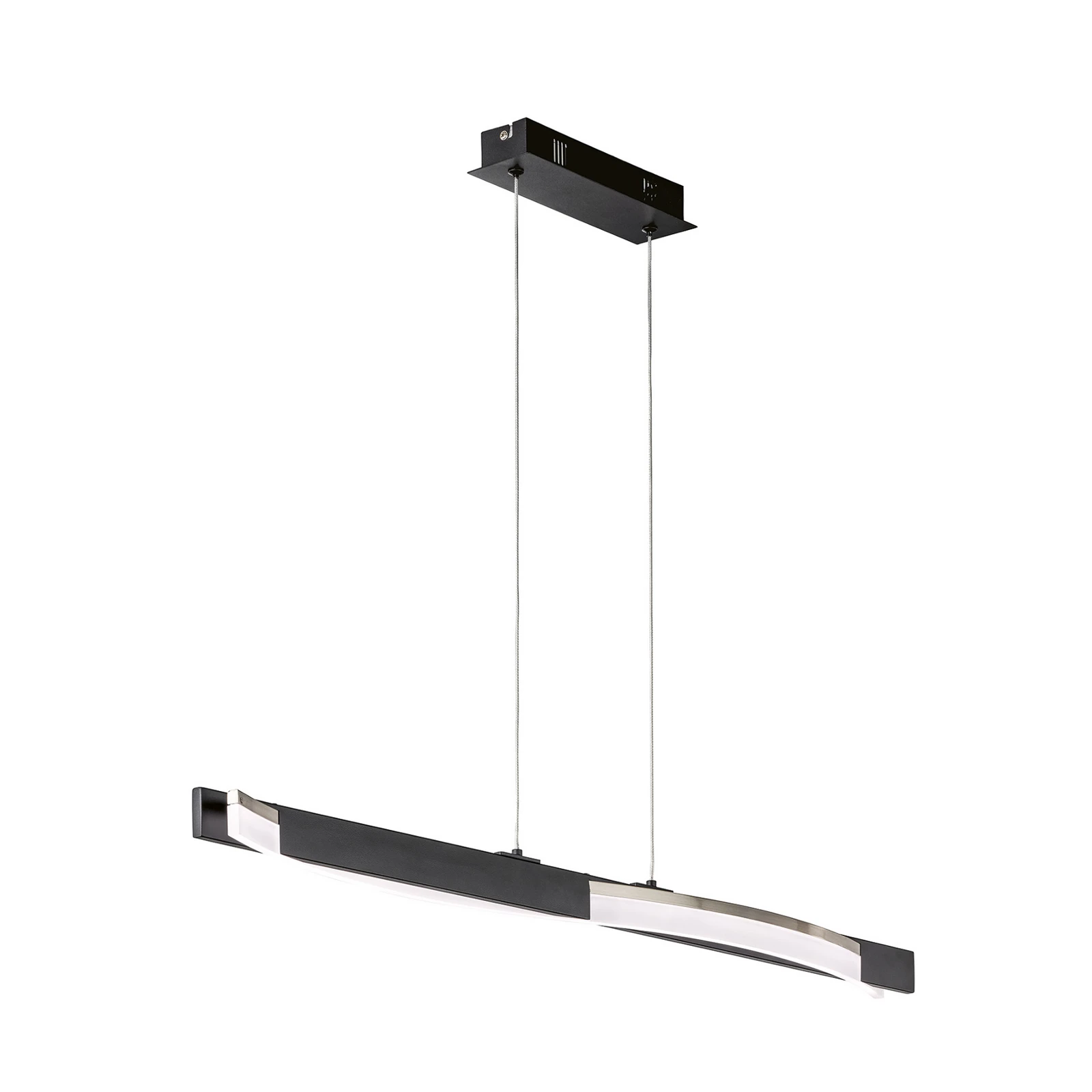 Lampă suspendată cu LED Bridge, negru/nichel, lungime 95 cm