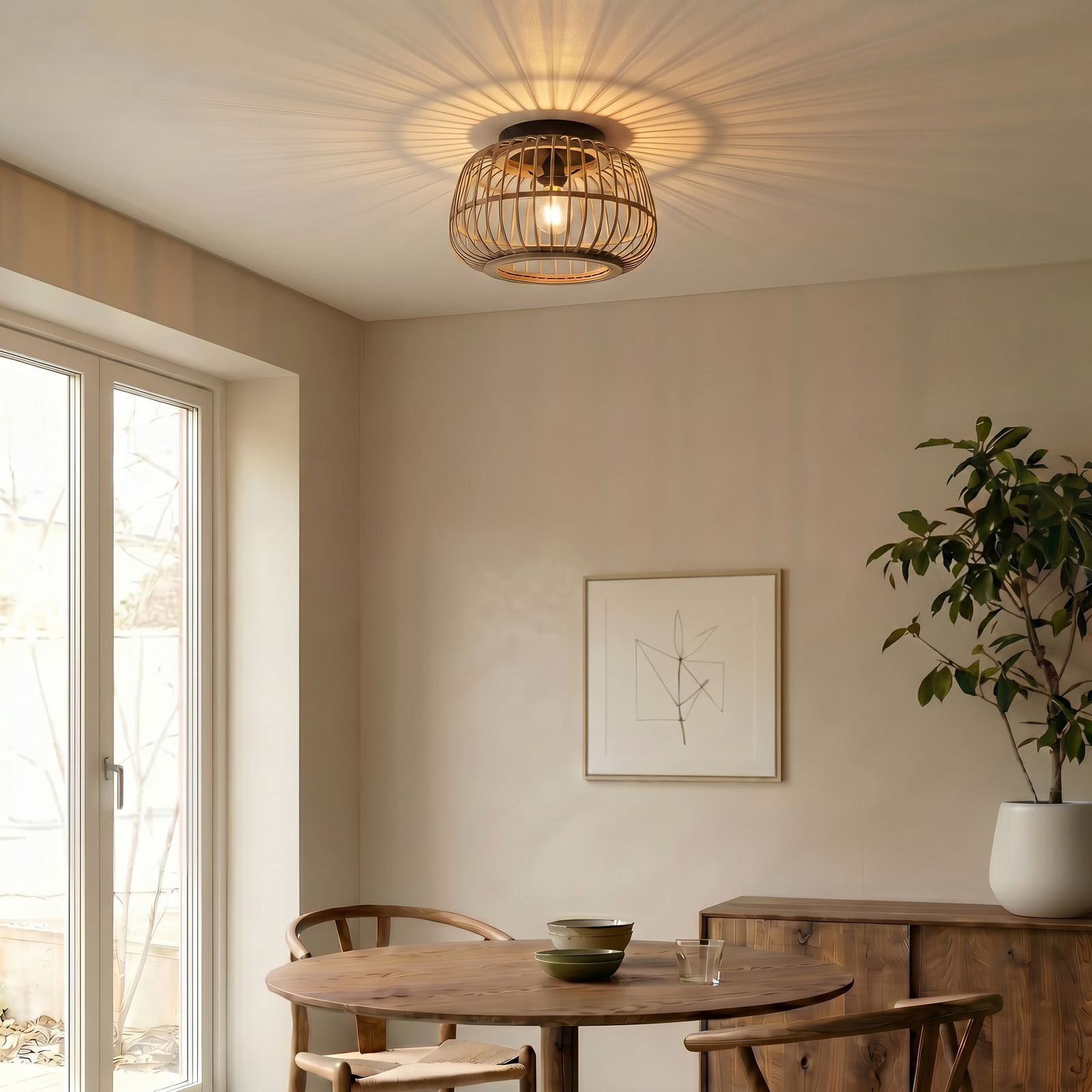 Bominio Stropna lampa Ø40 Drvo - Lindby