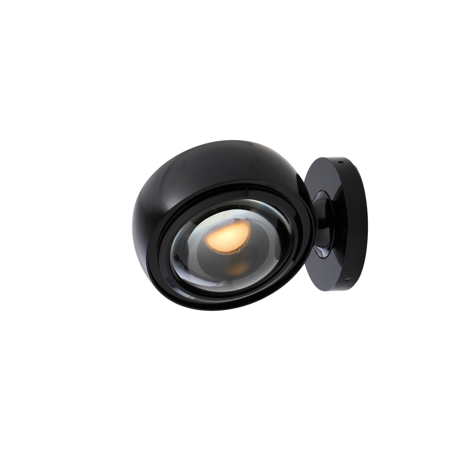 LOOM DESIGN LED wall light Optic, black aluminium Ø 12 cm