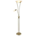 Felicia Floor Lamp Brass/White - Lindby
