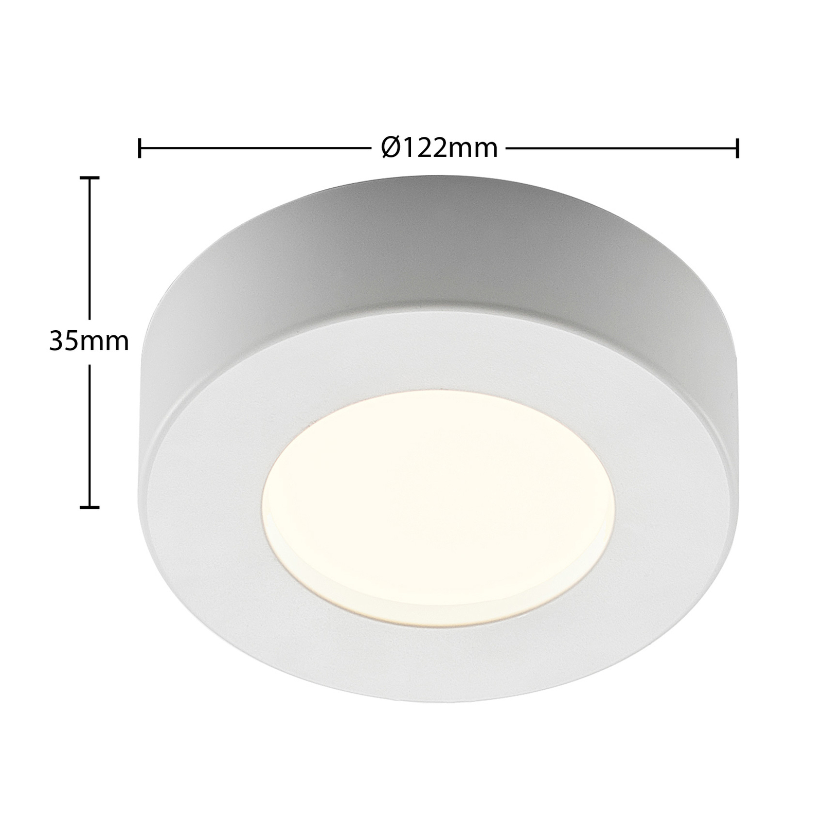 Prios Edwina plafón LED, blanco, 12,2 cm
