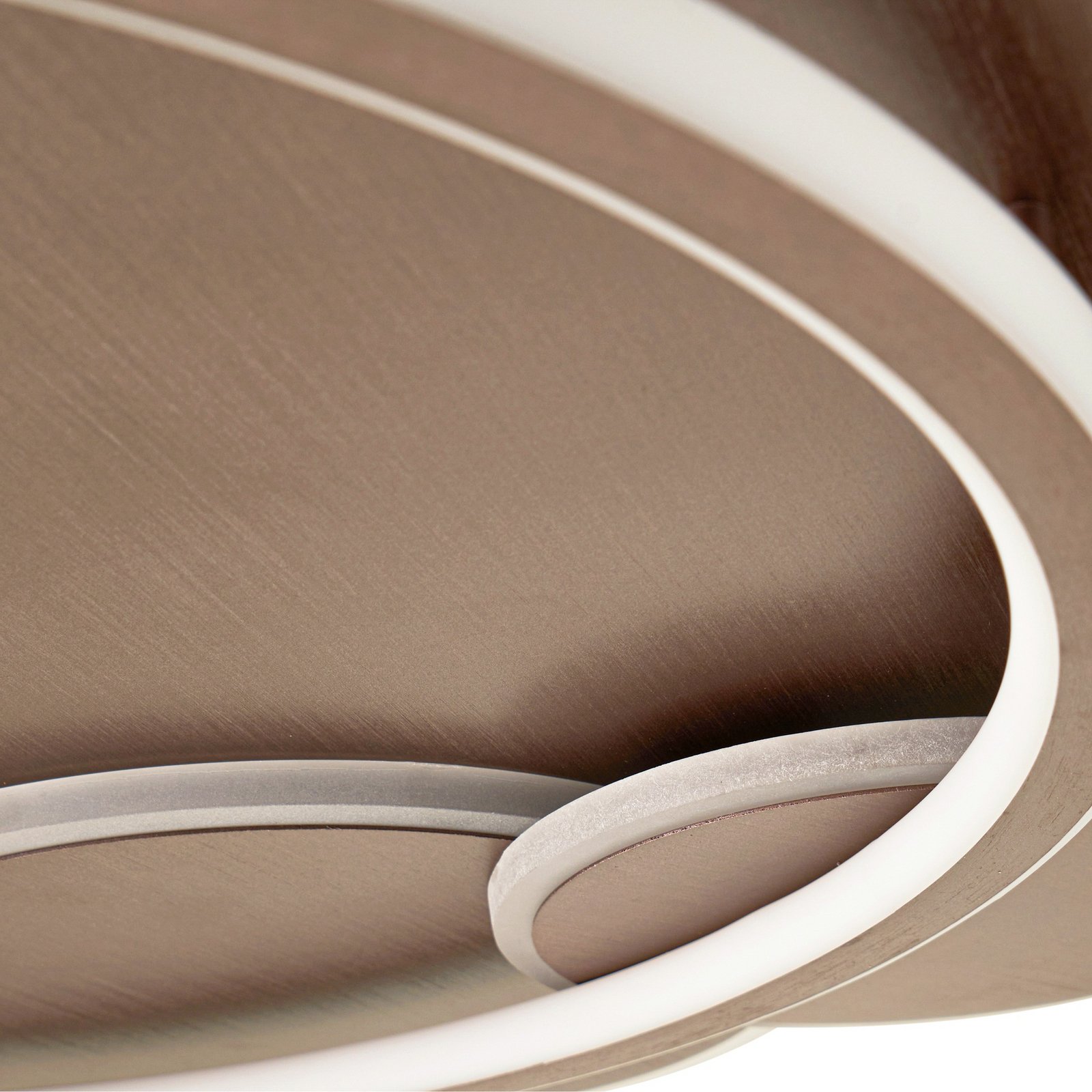 Lucande LED-Deckenleuchte Circulo, kaffeebraun, CCT, dimmbar