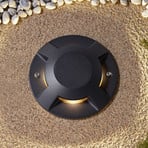Lucande LED-Bodenstrahler Jeffrey, schwarz, 4-flg., Ø 20 cm