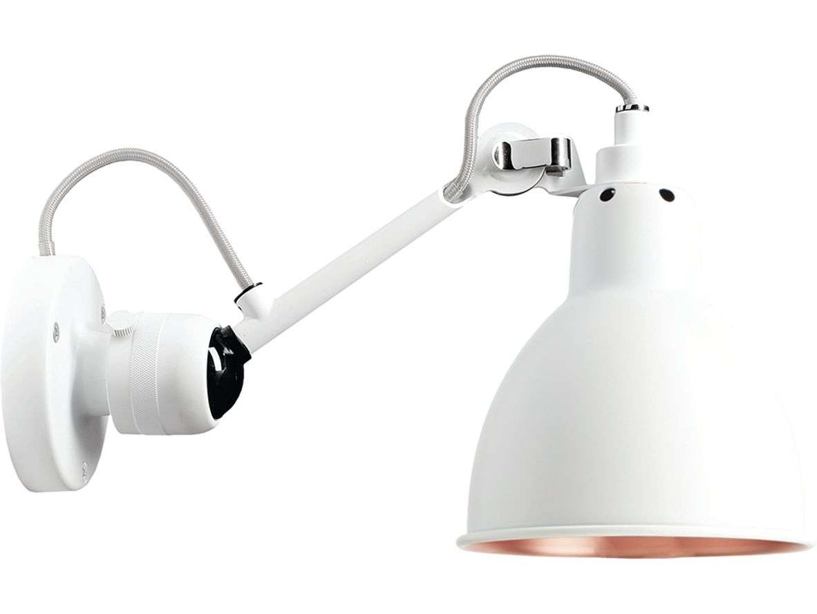 304 Applique Murale Blanc/Blanc/Cuivre - Lampe Gras