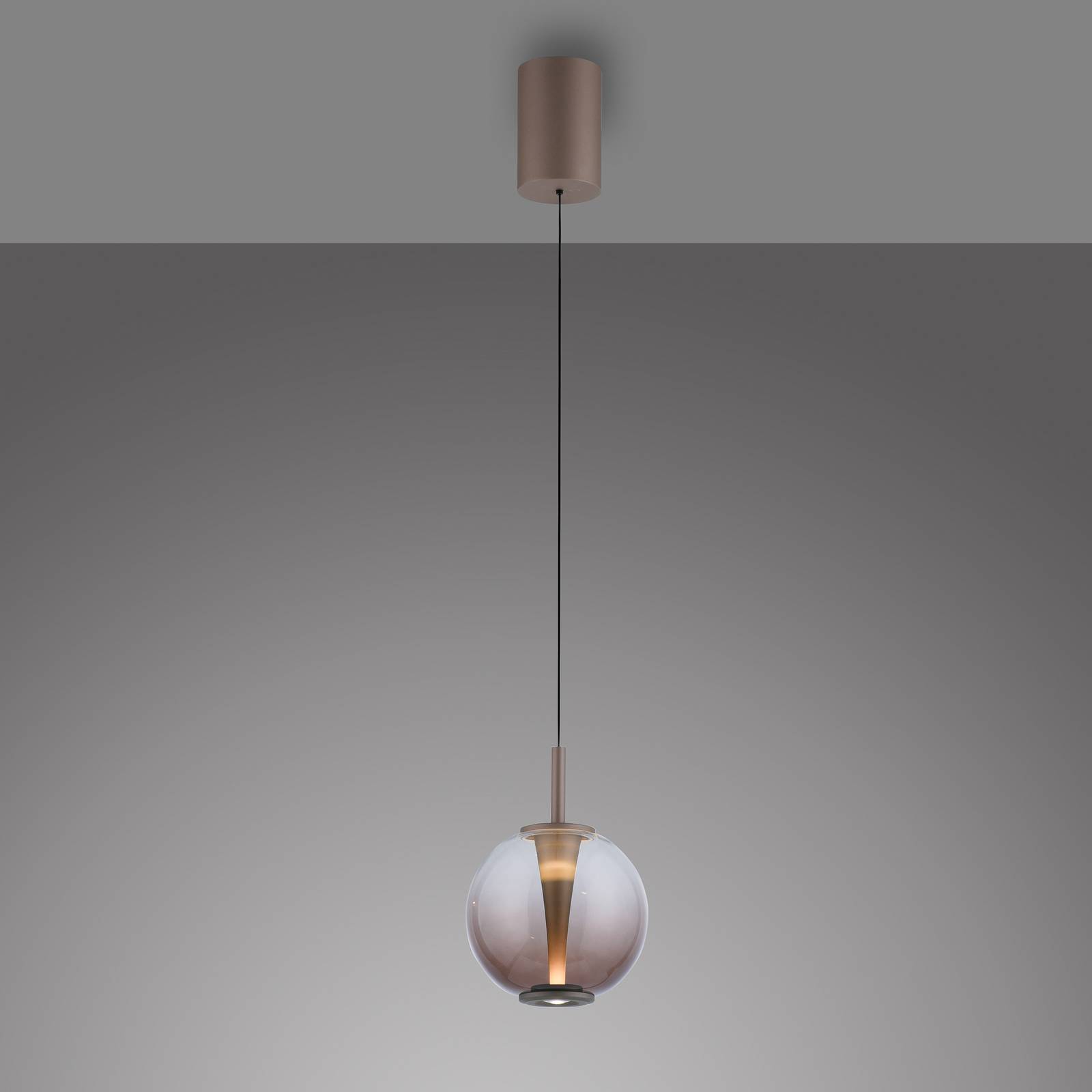 PURE LED-Pendellampe Infinity, bronze/amber, Ø 18 cm, CCT günstig online kaufen