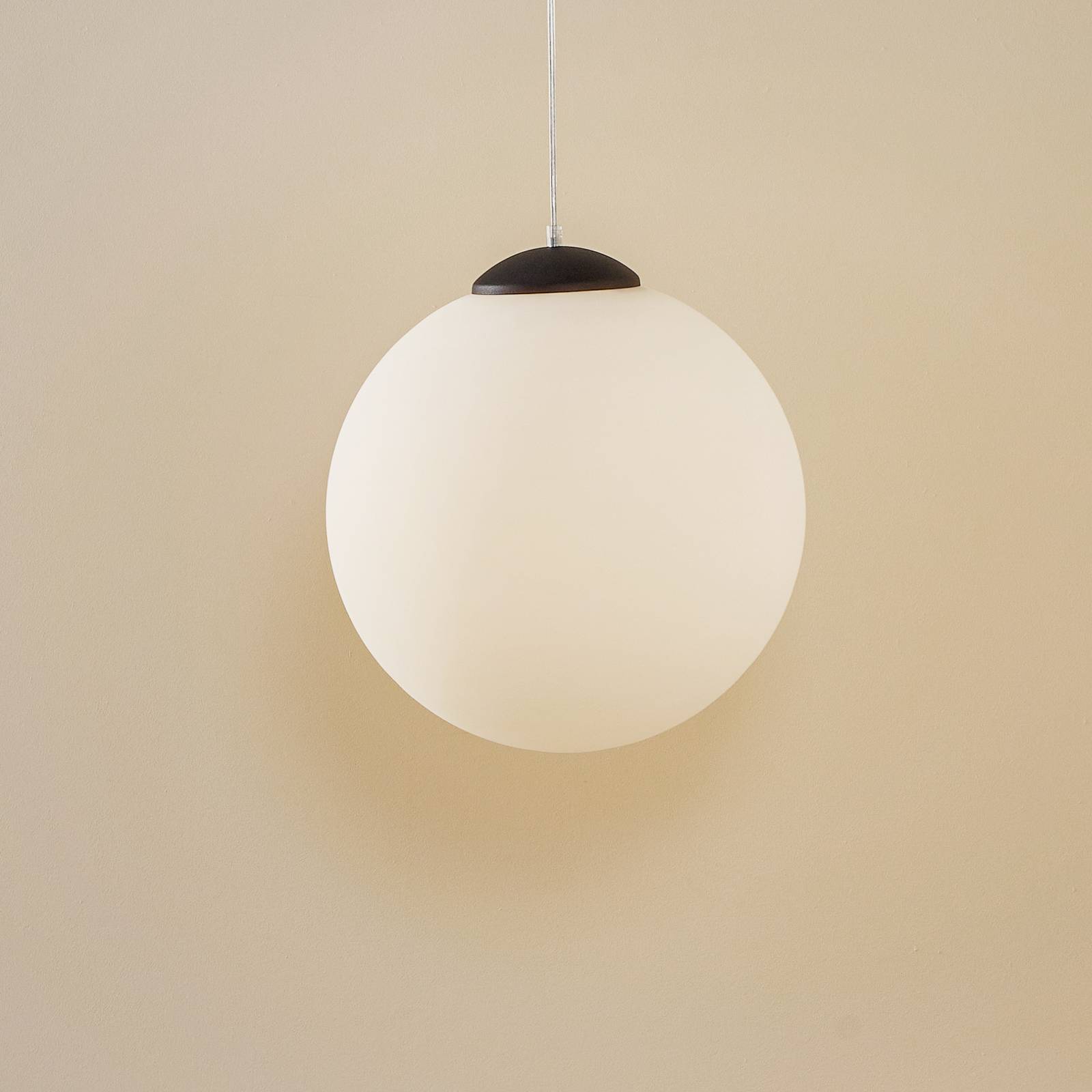 Ball függő lámpa, opálüveg/króm, Ø 40 cm