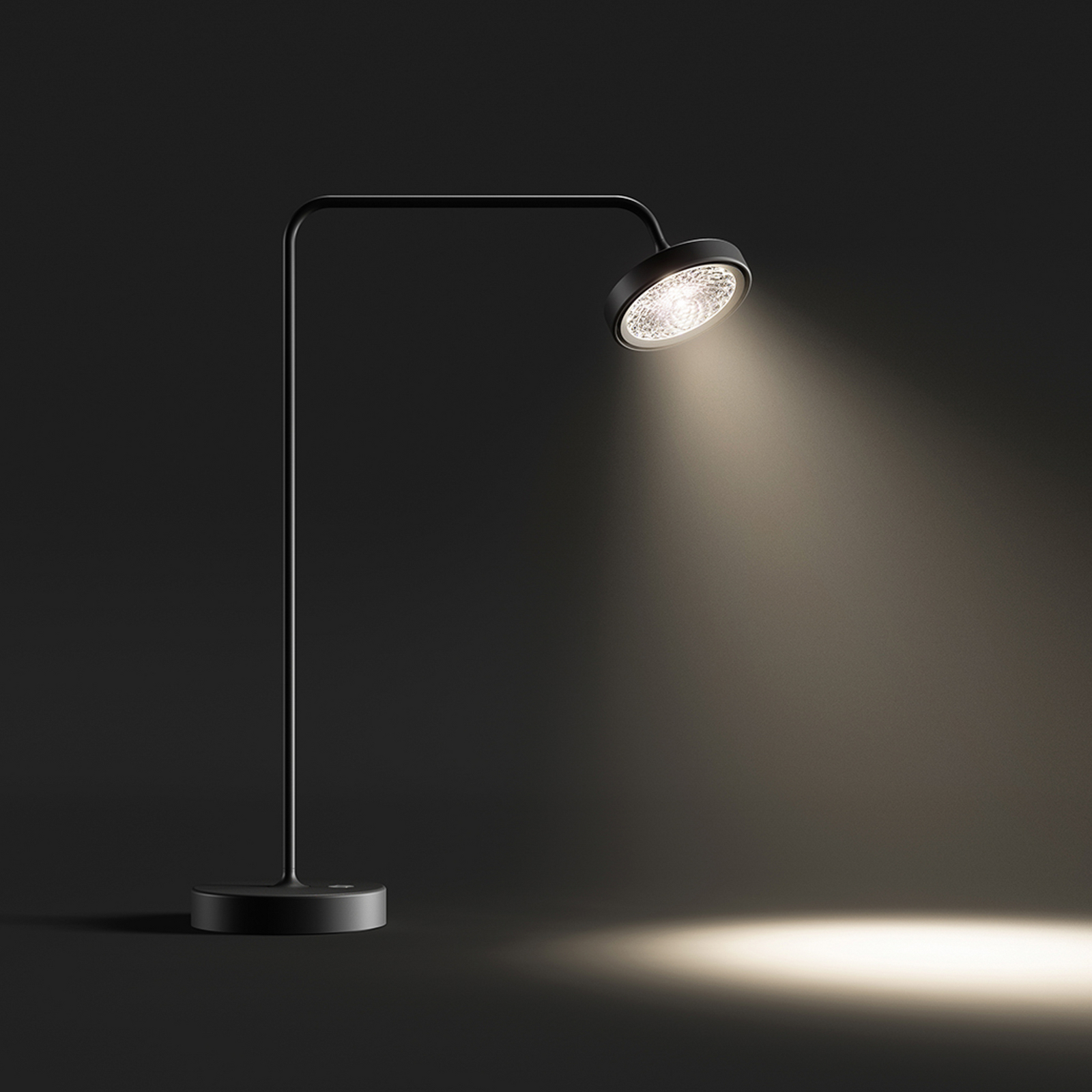 Lampa stołowa LED Nivo, czarna, wysokość 49 cm, ściemniacz 50° – Sigor