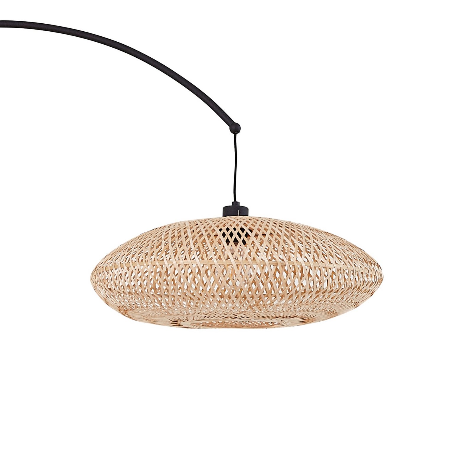 Solvian Bogenleuchte Bambus schwarz/natur - Lindby Solvian Bogenleuchte Bambus schwarz/natur - Lindby