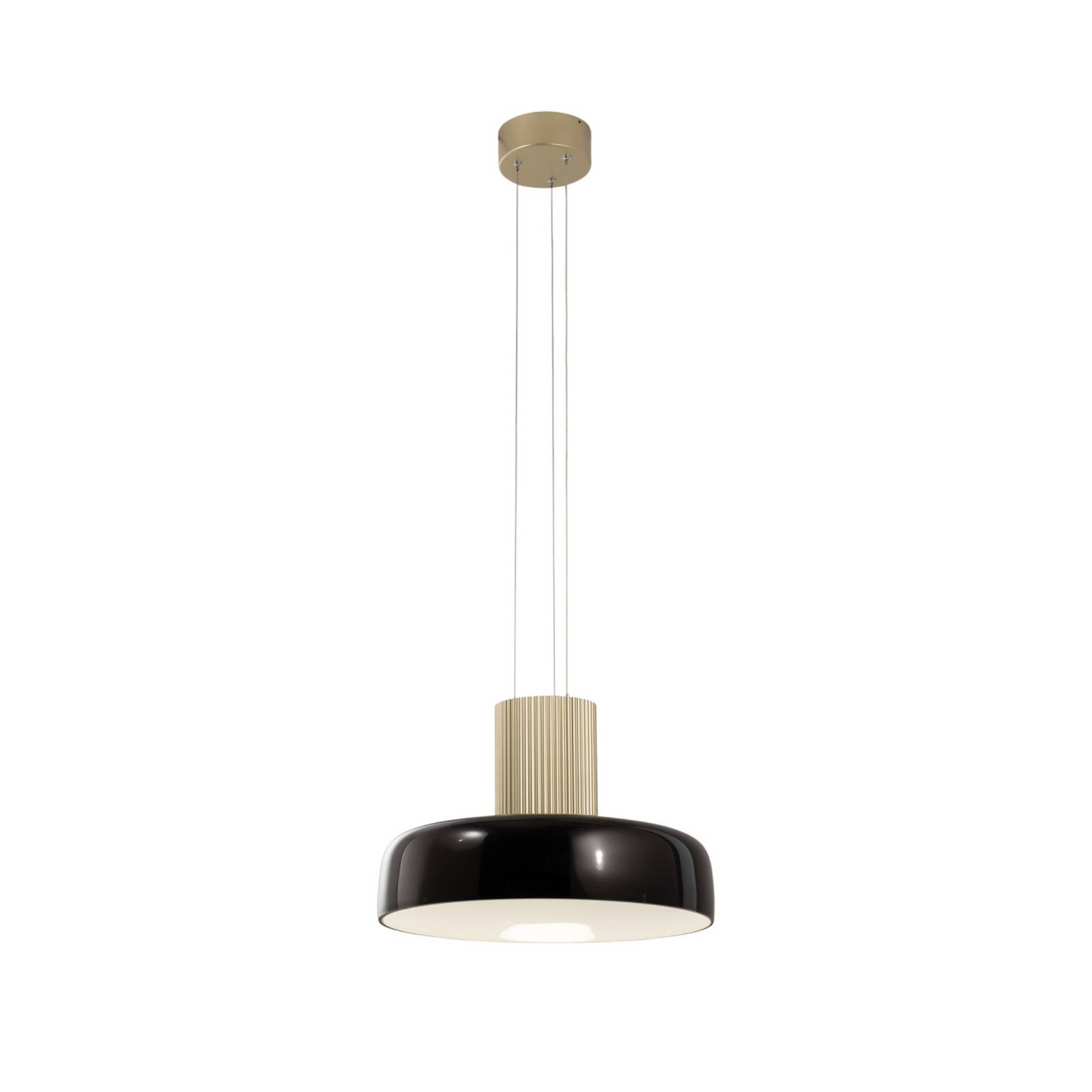LED-Pendelleuchte Lunar, schwarz/gold, Glas, CCT, dimmbar