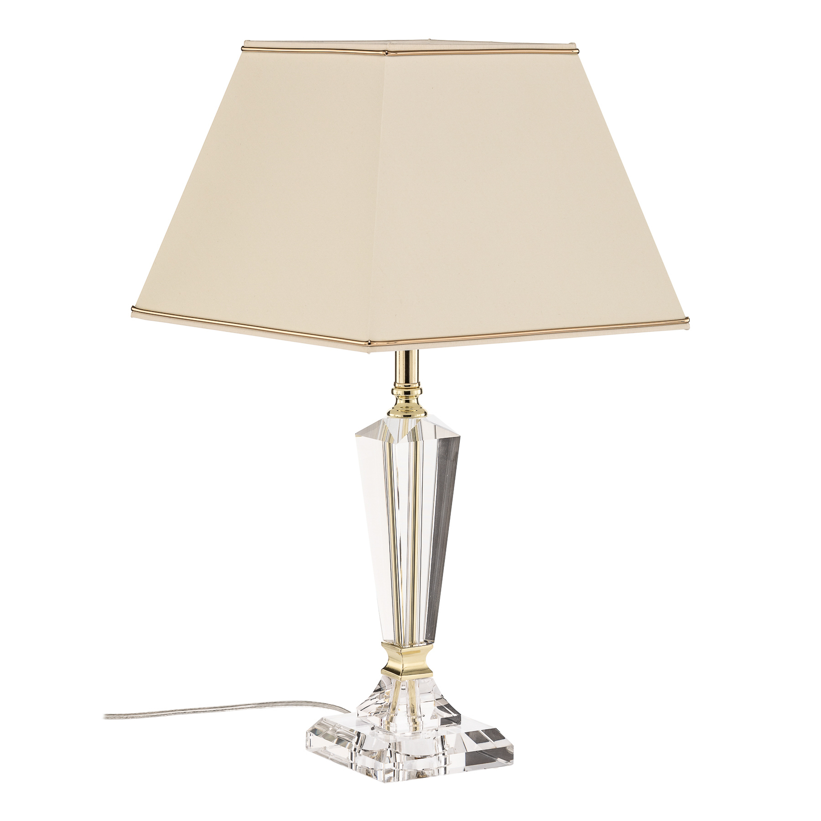 Lampada da tavolo Veronique base stretta crema/oro