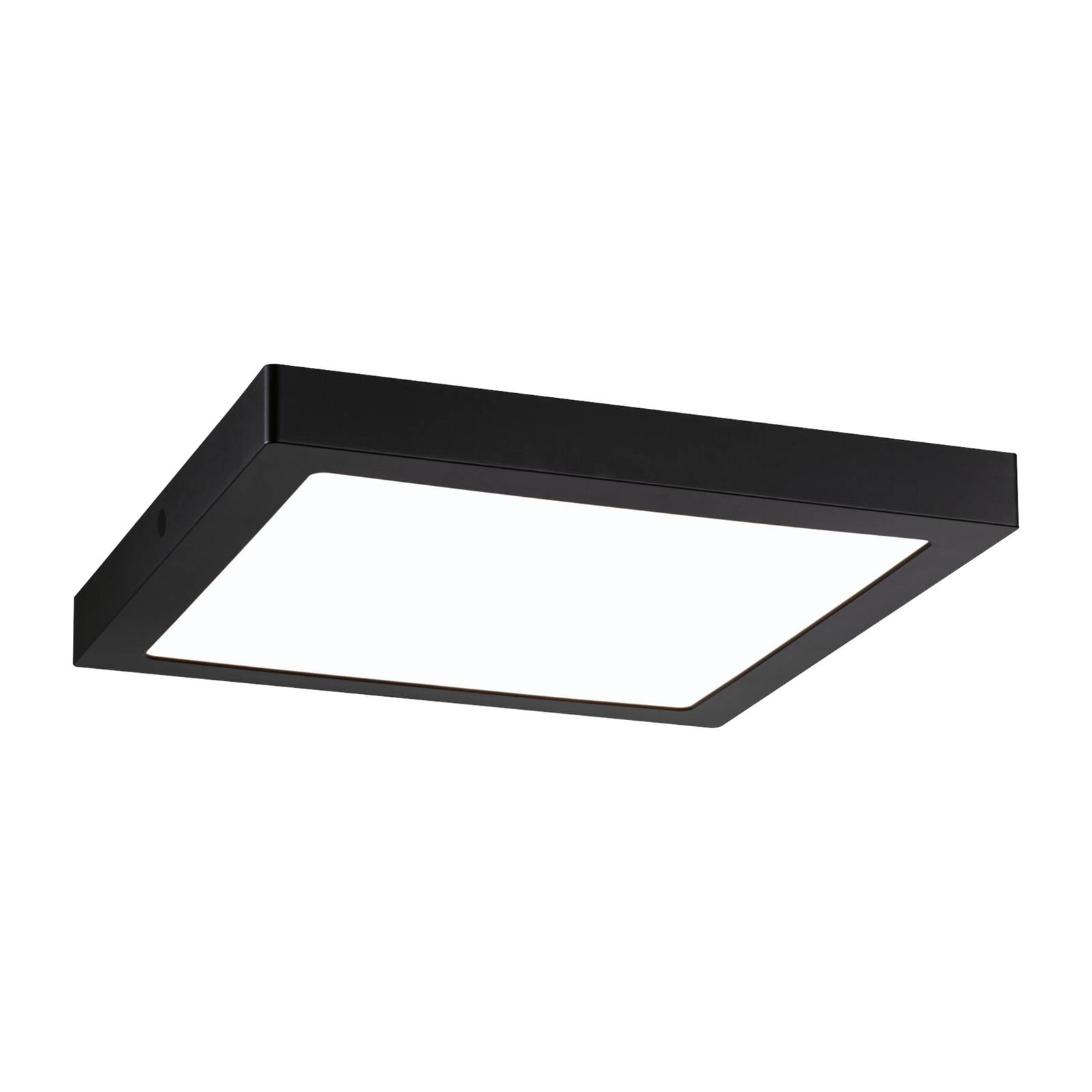 Paulmann Abia LED panel 4,000K angular 30cm black, for Living / Dining Room, plastic, 22 W, L: 30 cm, W: 30 cm, H: 3 cm