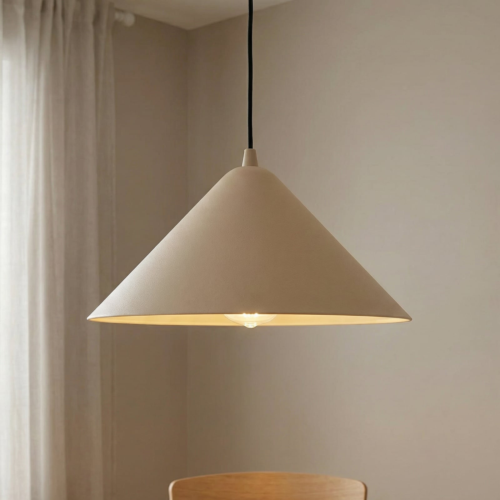 Lindby Clarine pendant light, beige, Ø 32 cm, metal