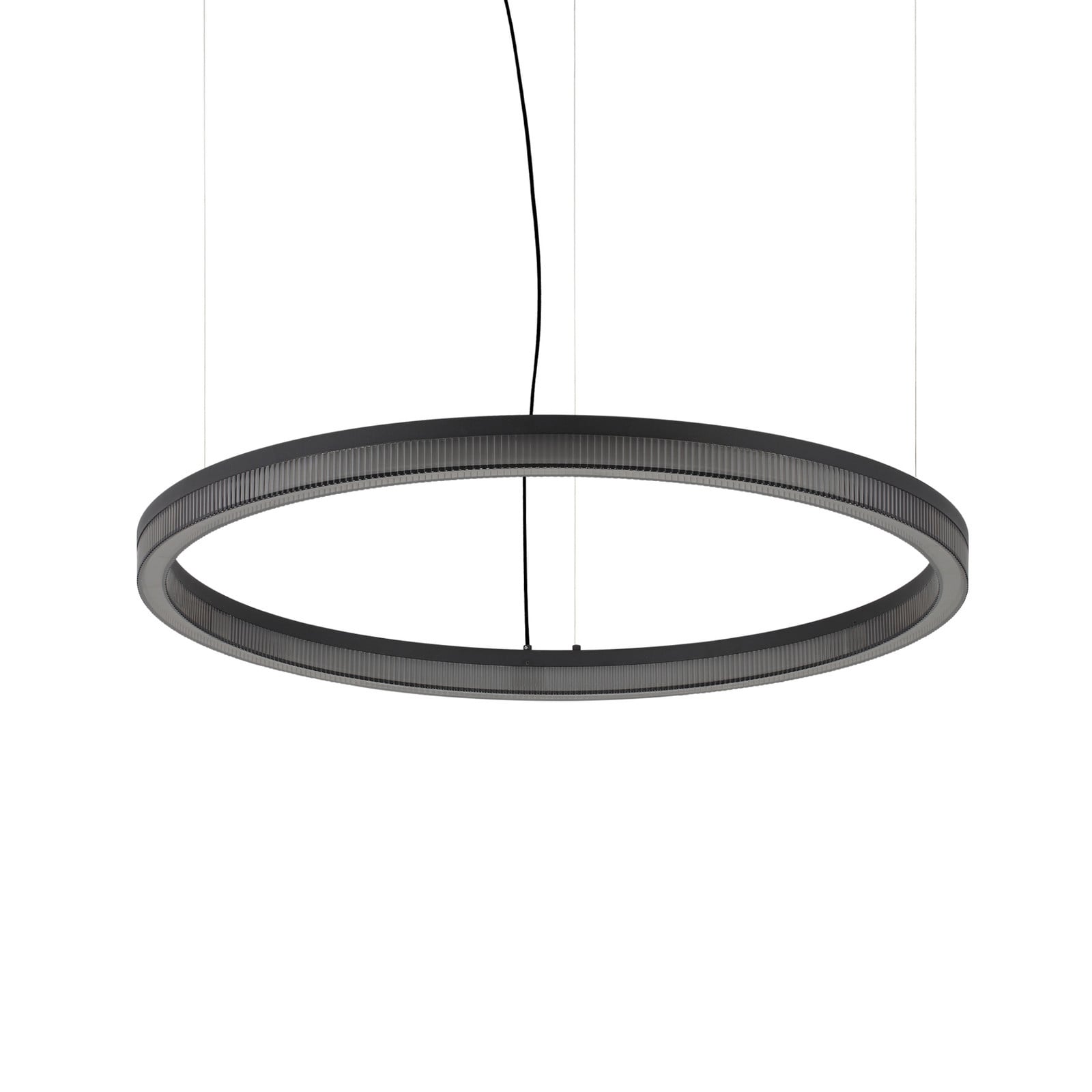 Lampă suspendată LED IDEAL LUX Crown Ø 80 cm negru metal - Camera de zi / sufragerie - Modern