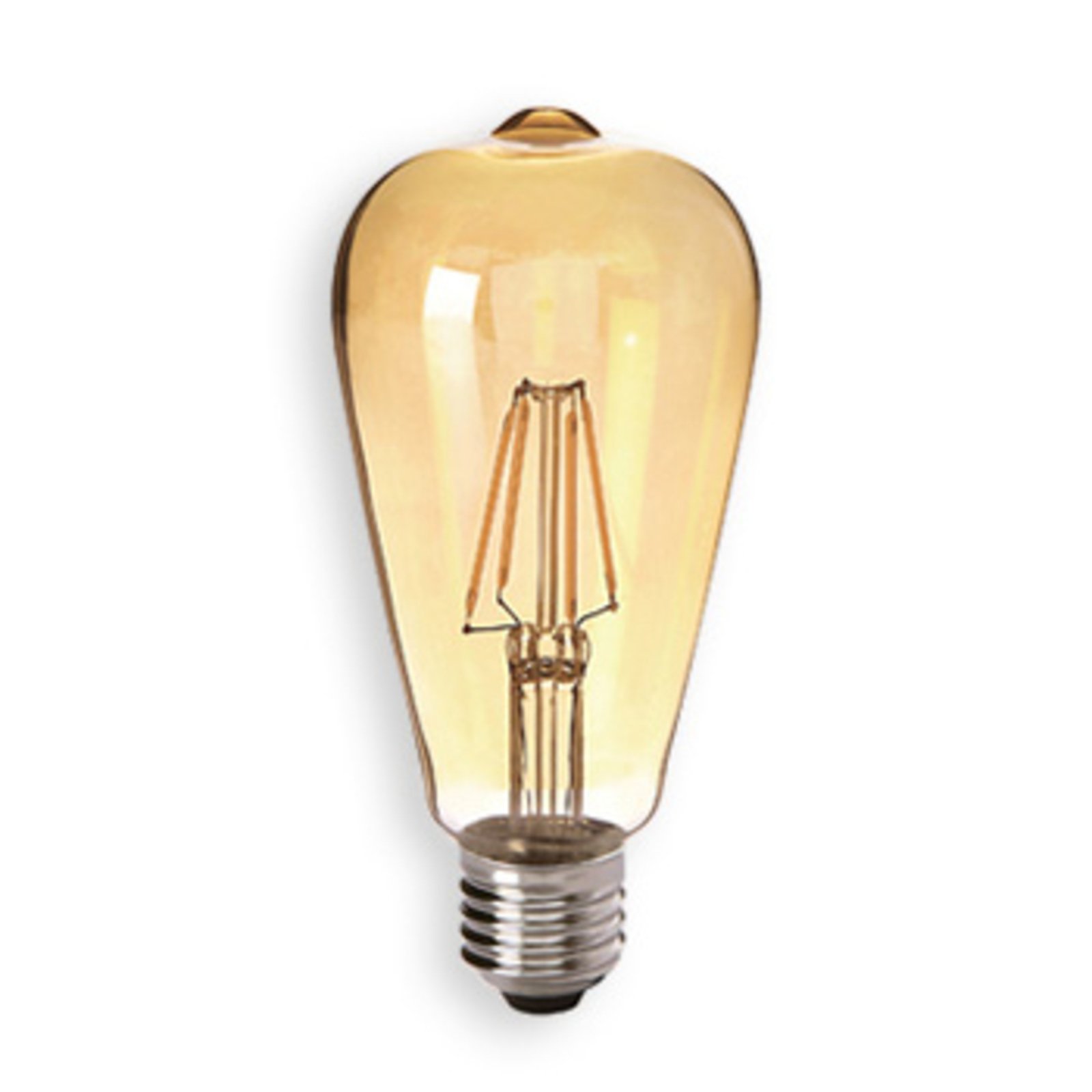 LED kaimiška lempa E27 4,5W 825 aukso spalvos, skaidri