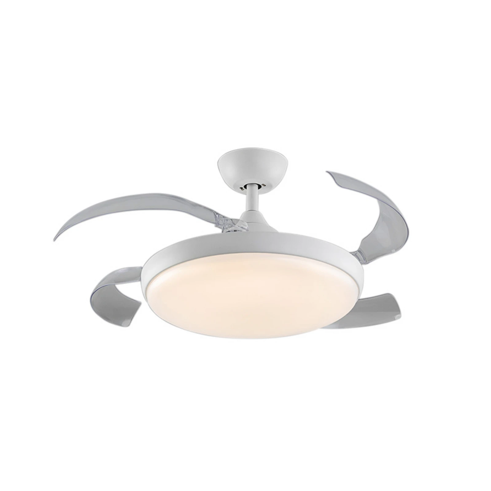 LED lubų ventiliatorius Venturi baltas/skaidrus DC, Ø 106 cm tylus