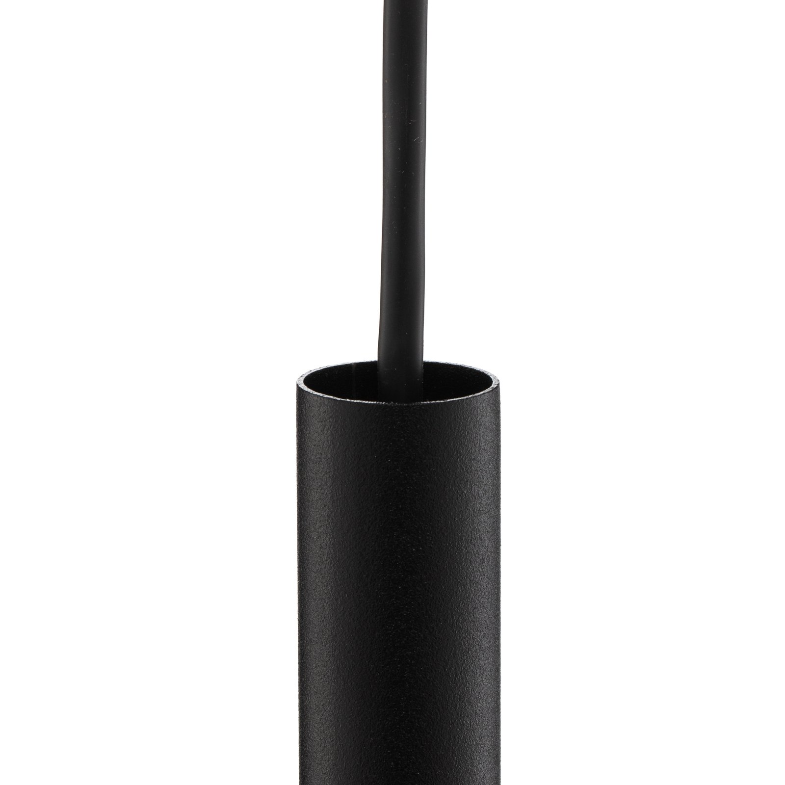 Hængelampe Laser, enkelt flamme, sort, skærm 75 cm